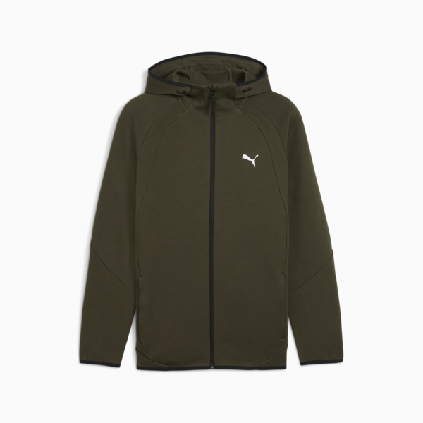 Campera con capucha Evostripe para hombre, Dark Olive, large-ARG