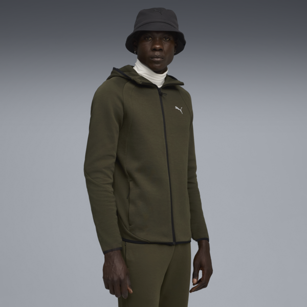 Campera con capucha Evostripe para hombre, Dark Olive, large-ARG