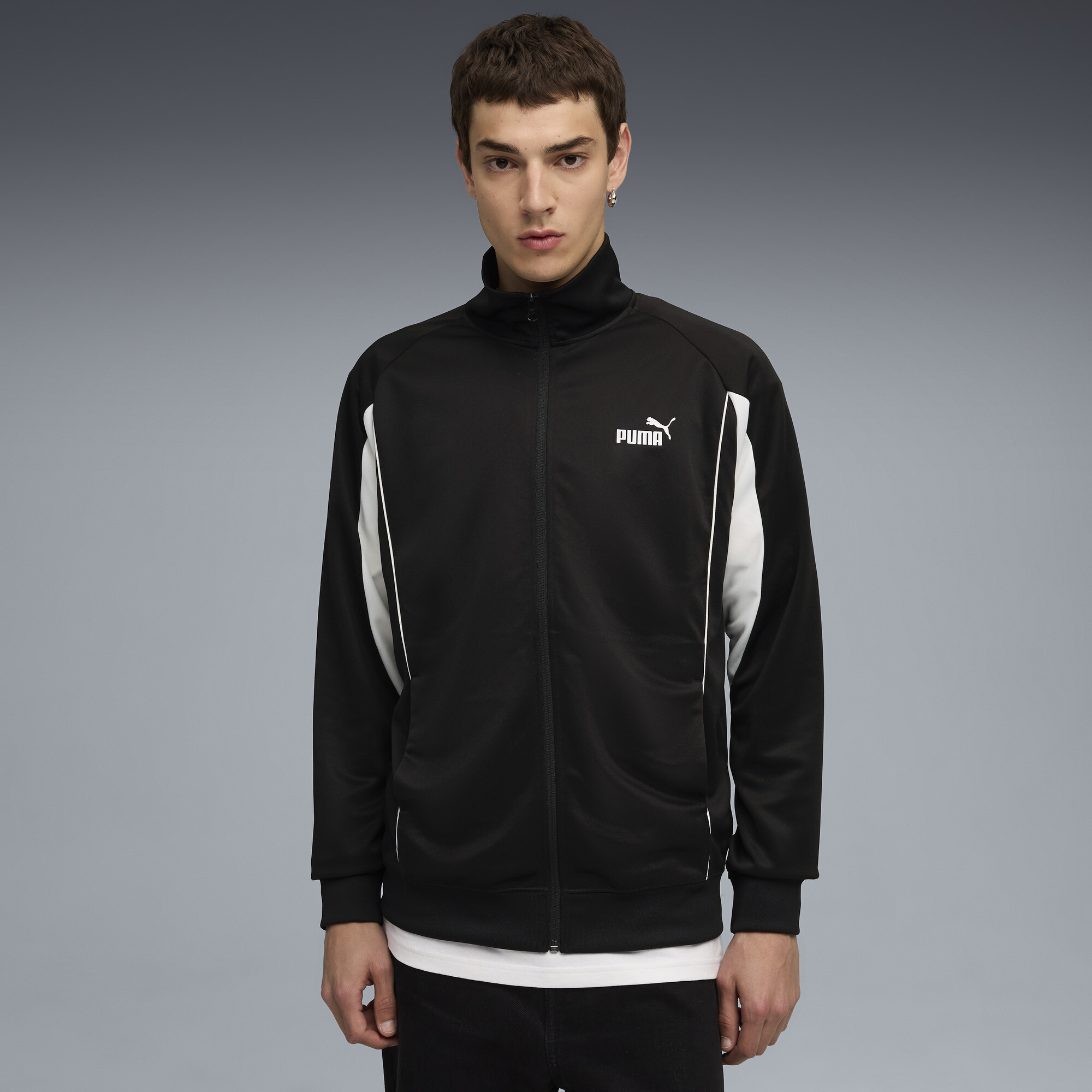 PUMA Sport Heritage Men's Zip-Up Track Jacket in Black, Size XL