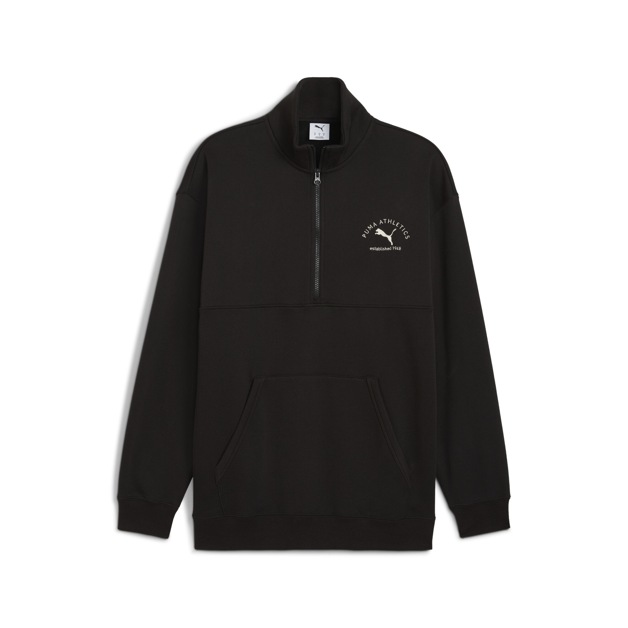 PUMA Class sweater met halve rits voor Heren, Zwart, Maat XS thumbnail 3