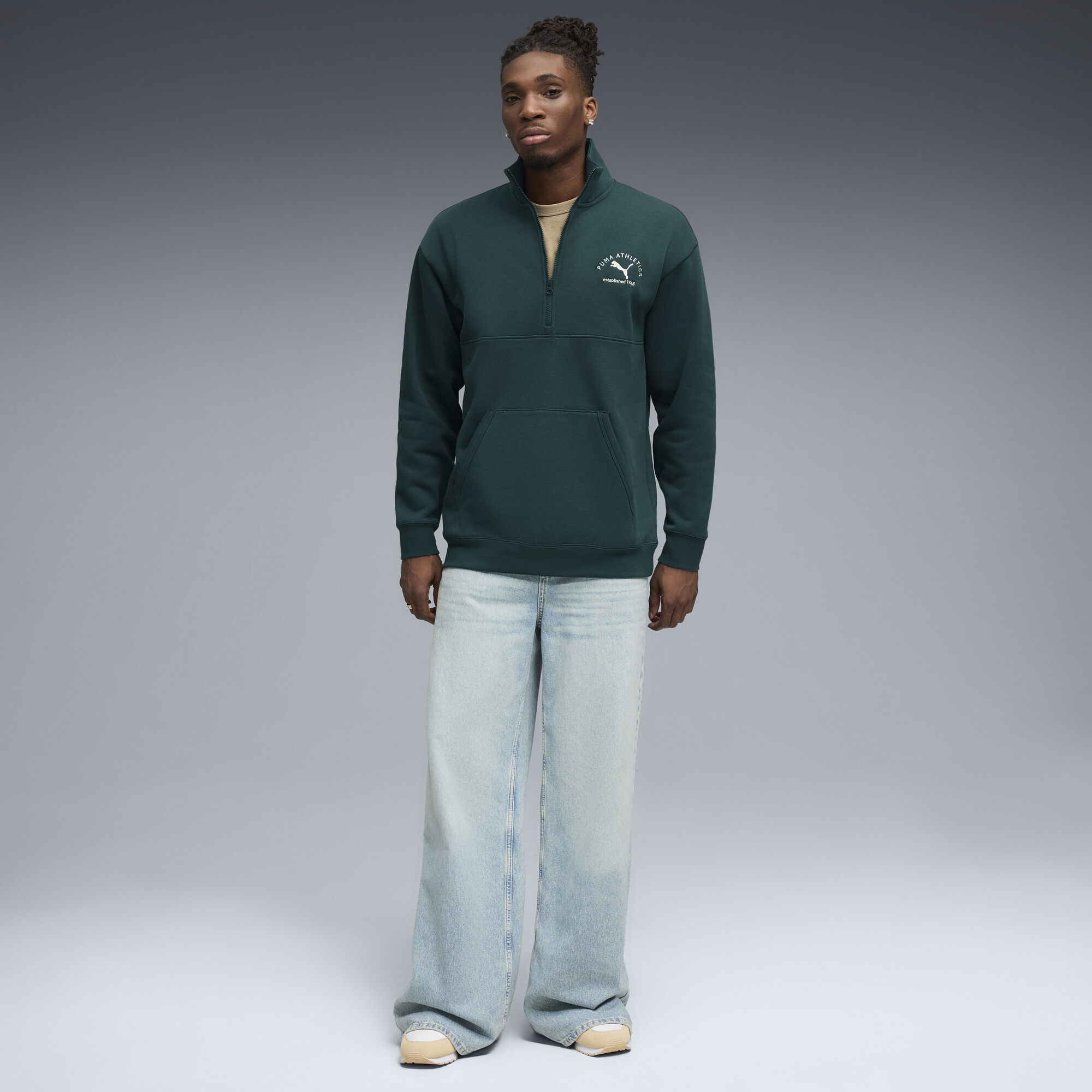 PUMA Class sweater met halve rits voor Heren, Groen, Maat XS thumbnail 4