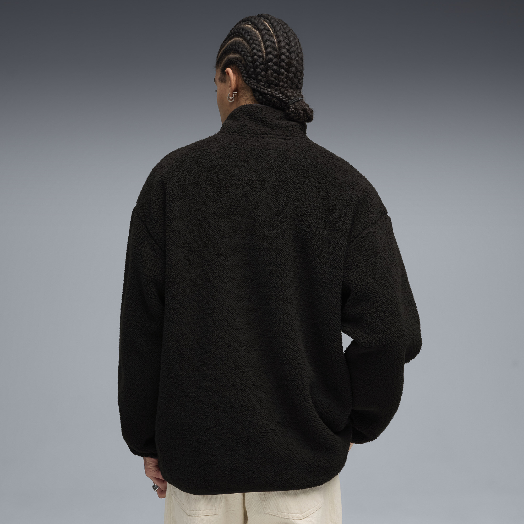 PUMA Essentials Elevated relaxte winterse sherpa met volledige ritssluiting voor Heren, Zwart, Maat S thumbnail 5