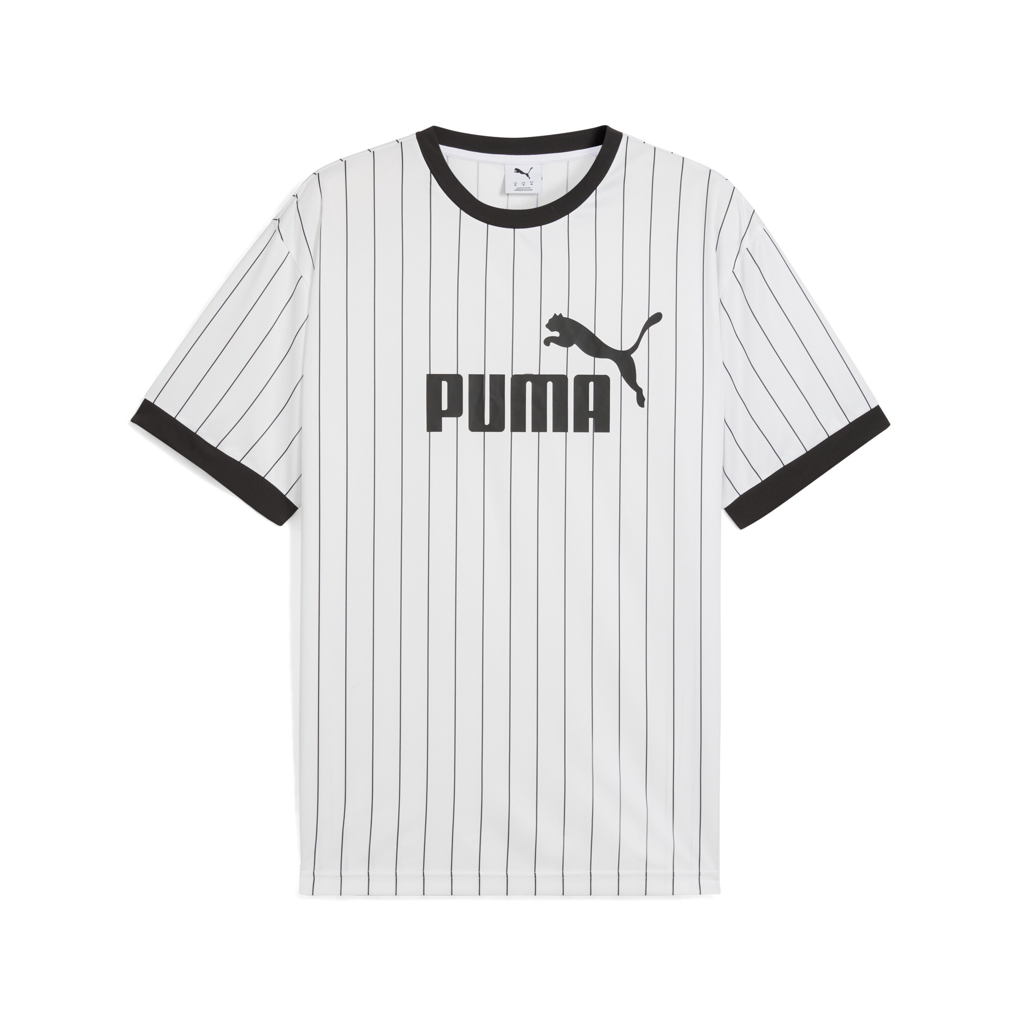 PUMA Essentials gestreept shirt voor Heren, Wit, Maat L thumbnail 3