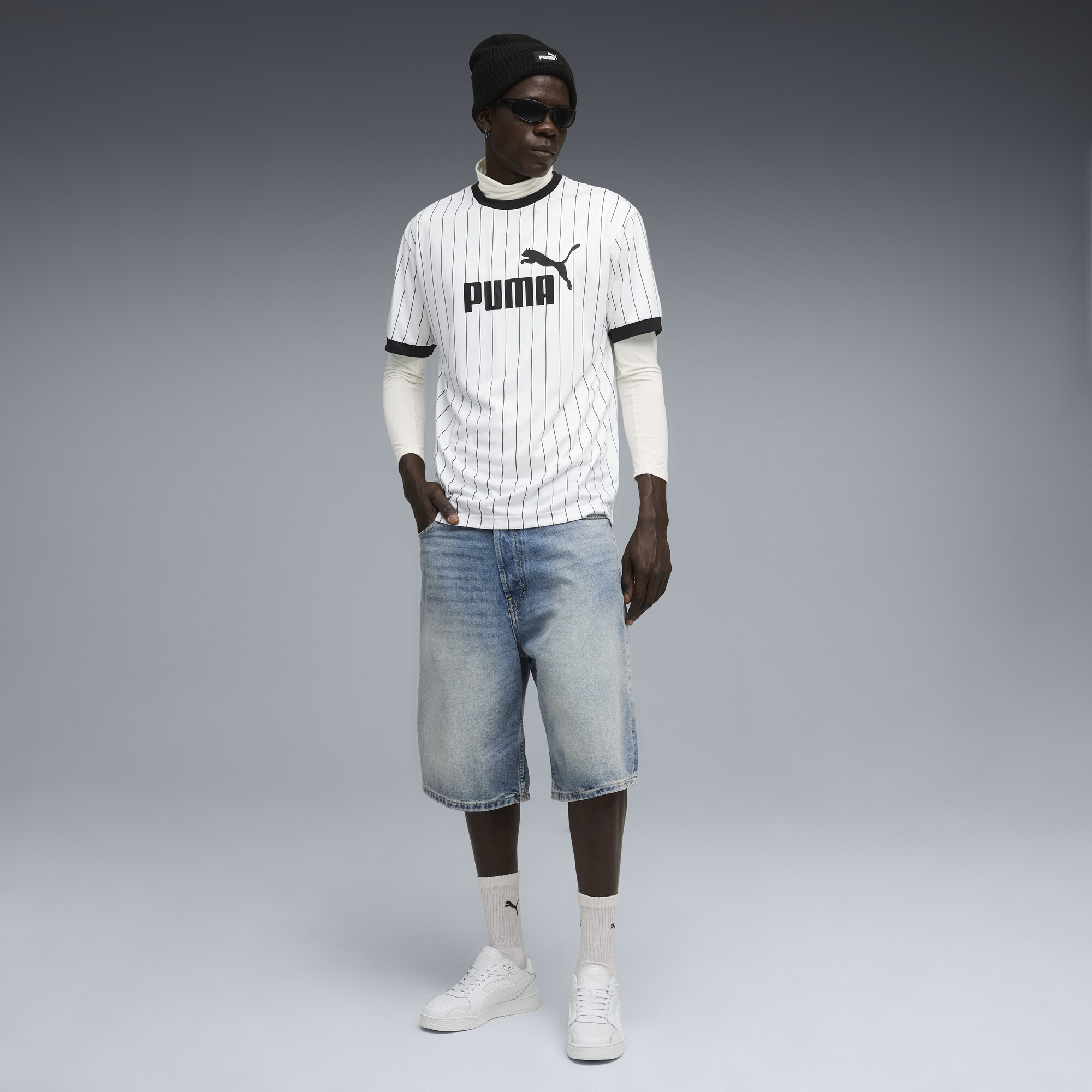 PUMA Essentials gestreept shirt voor Heren, Wit, Maat L thumbnail 4