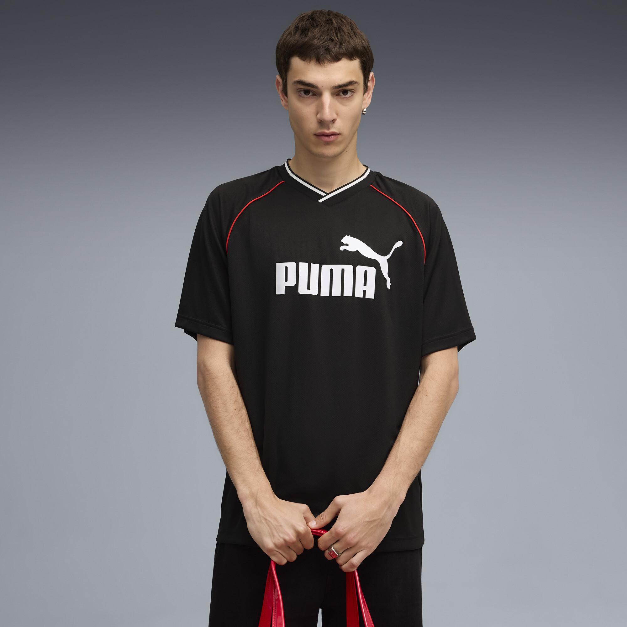 PUMA Essentials Men's Soccer Jersey in Black, Size XL