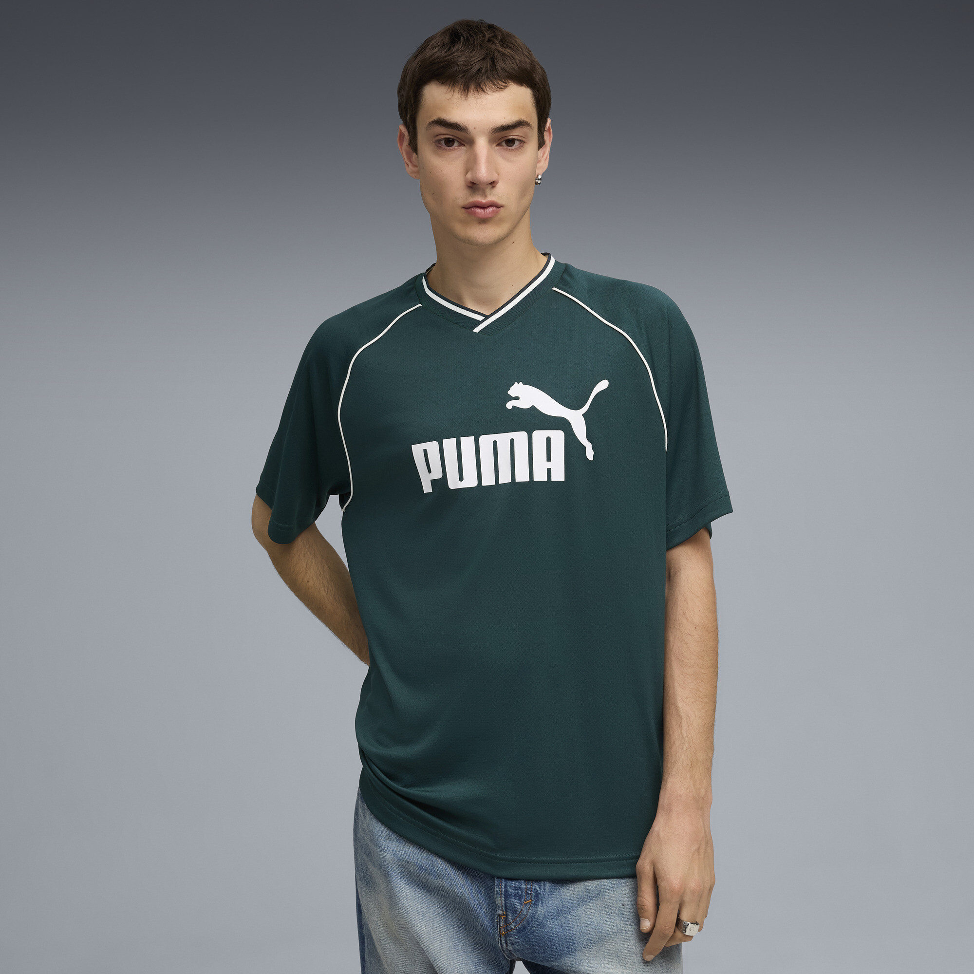 PUMA Essentials Men's Soccer Jersey in Green, Size L