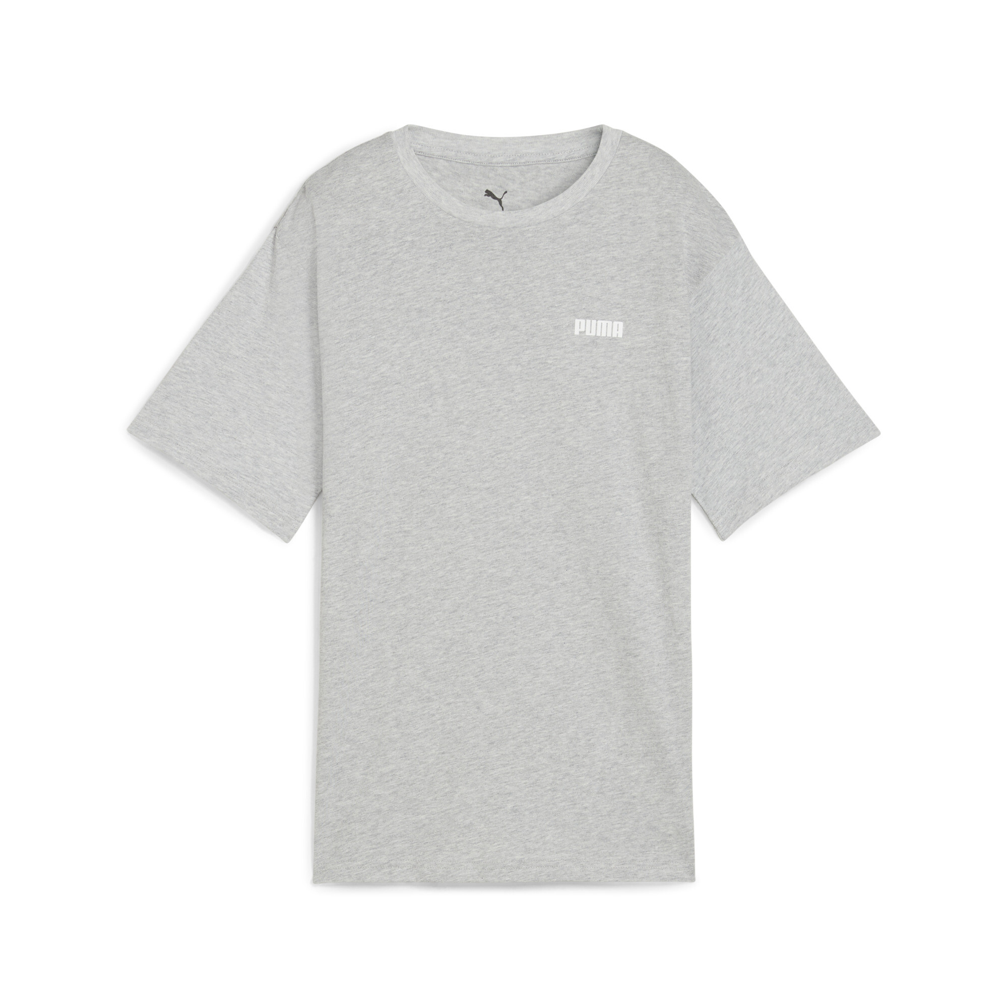 Puma Essentials Relaxed Fit T-Shirt Damen | Mit Logo Print | Light Gray Heather | Größe: XXL