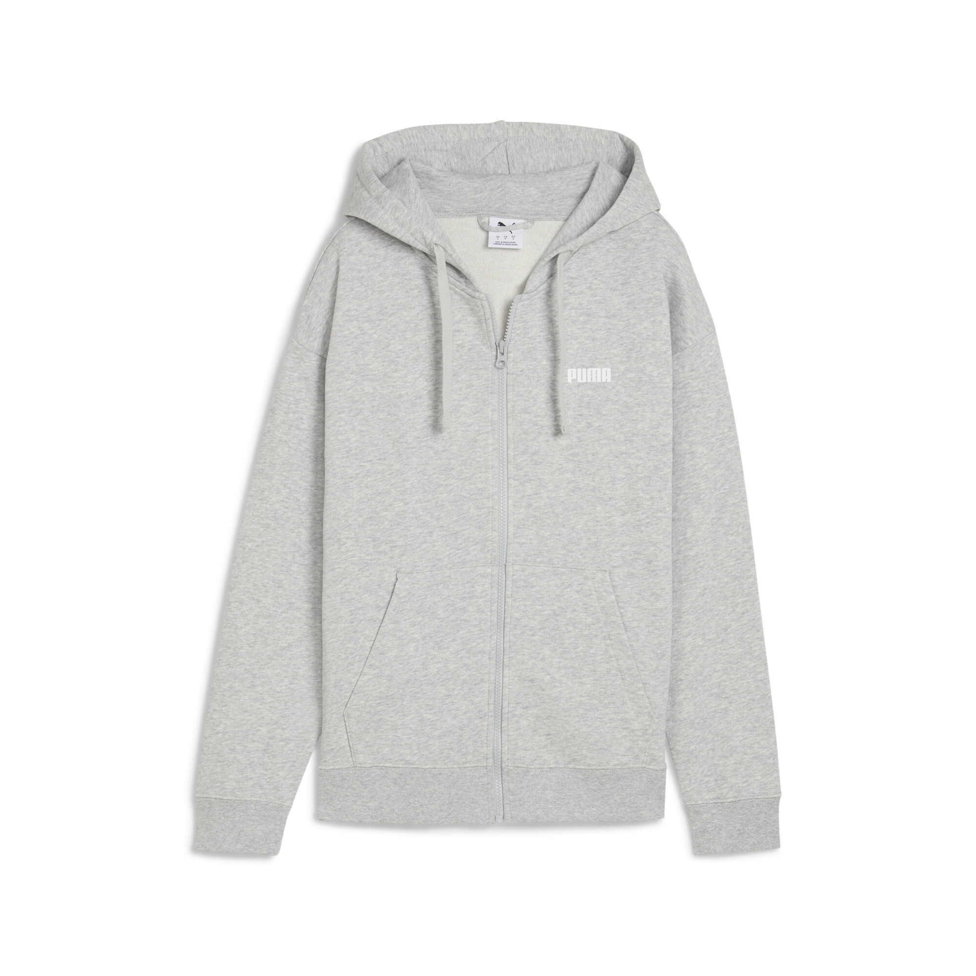 Puma Essentials Small Logo Kapuzenjacke Damen | Light Gray Heather | Größe: M