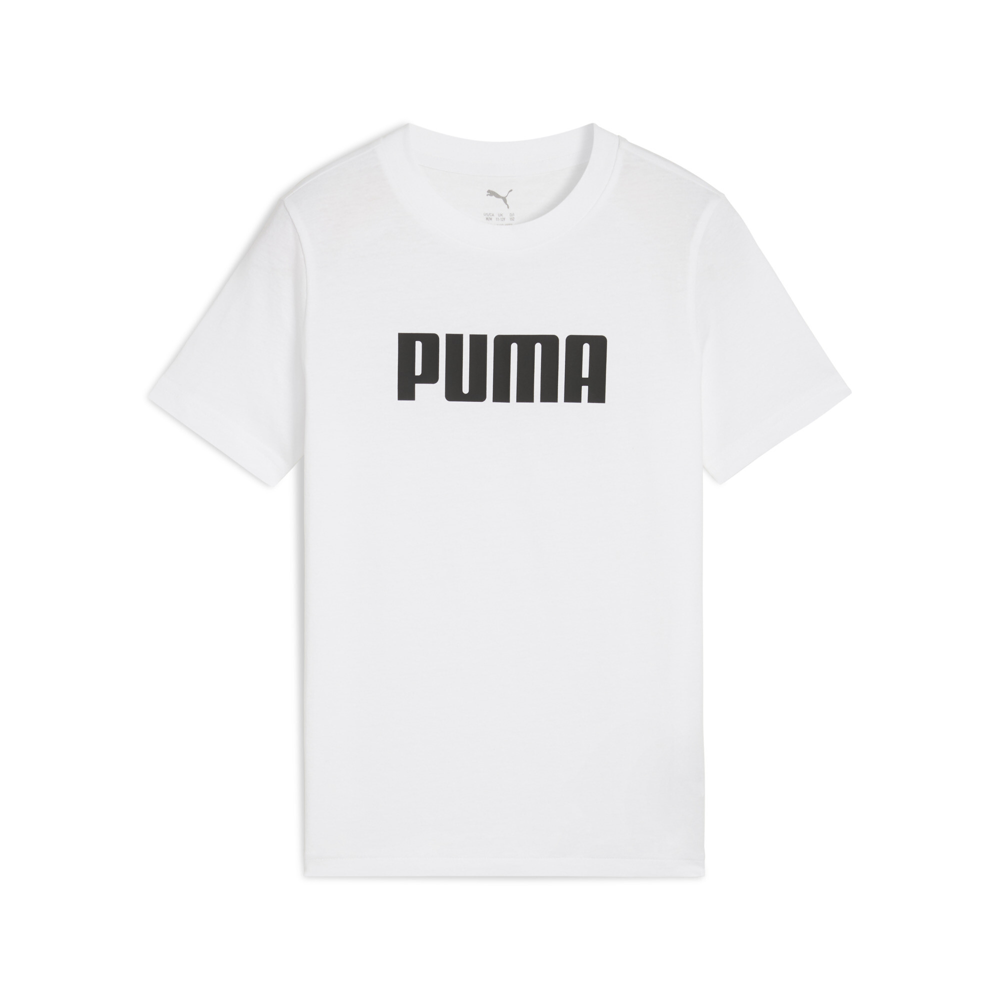 Puma Essentials Logo T-Shirt Teenager Für Herren Für Damen Für Kinder | Mit Plain | White | Größe: 13-14Y