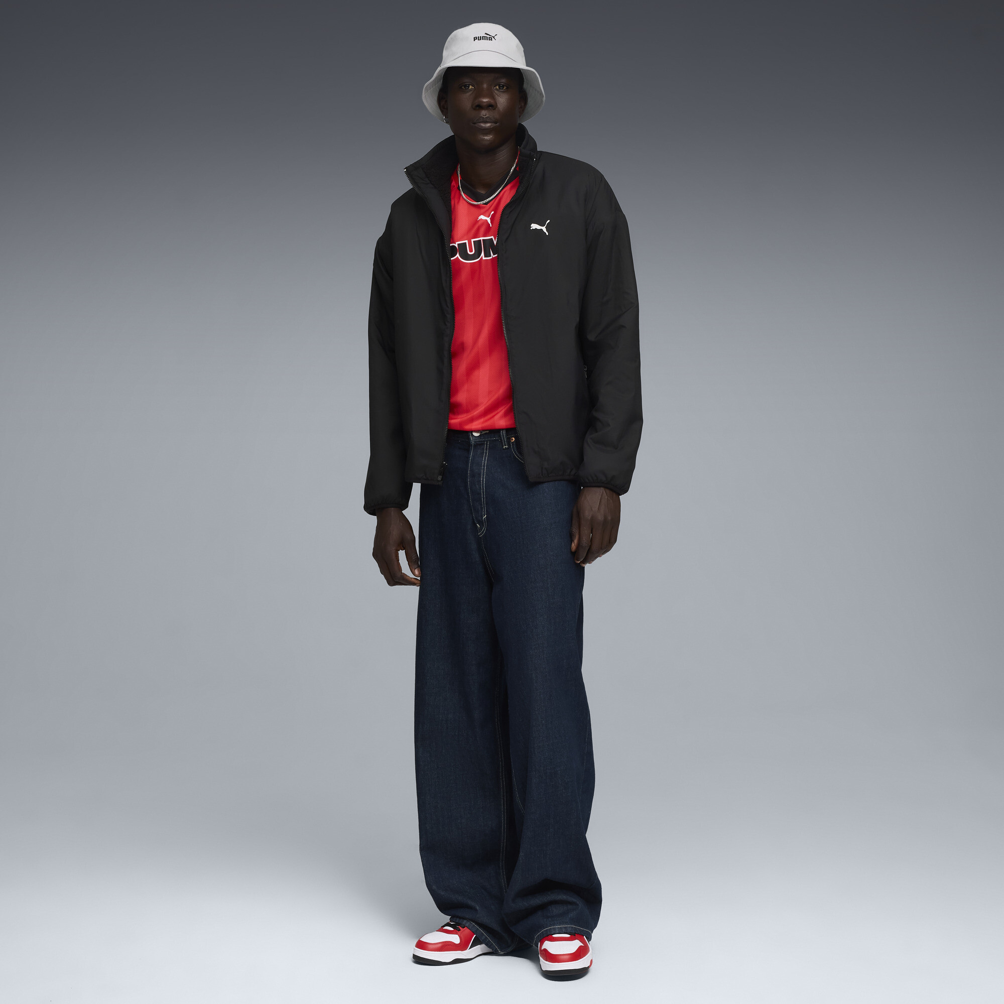 PUMA Omkeerbaar hybride sherpajack voor Heren, Zwart, Maat M thumbnail 4