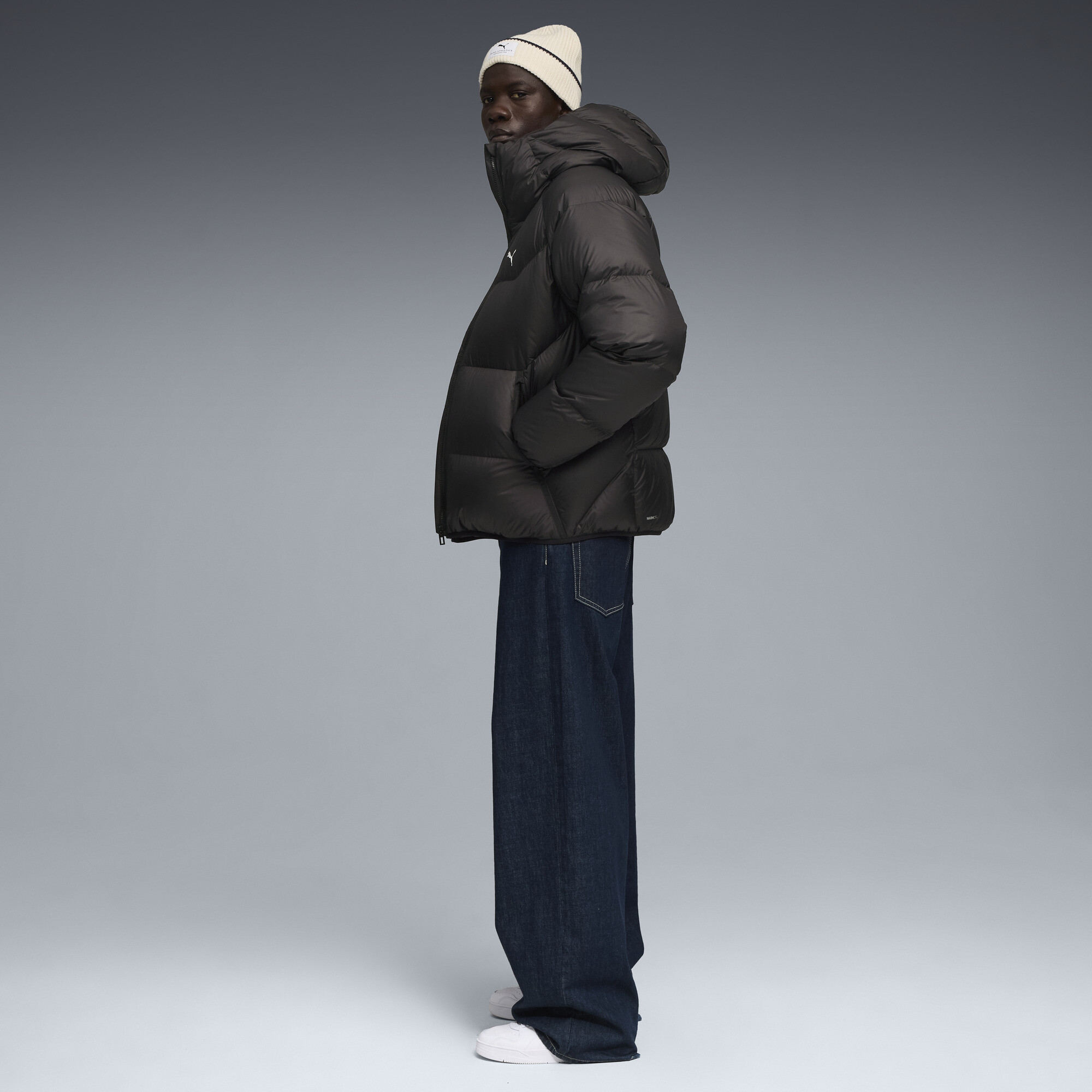 PUMA Donspufferjack met capuchon voor Heren, Zwart, Maat M thumbnail 4