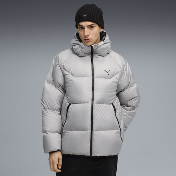 Campera PUMA puffer de plumón con capucha para Hombre En Gris Echo