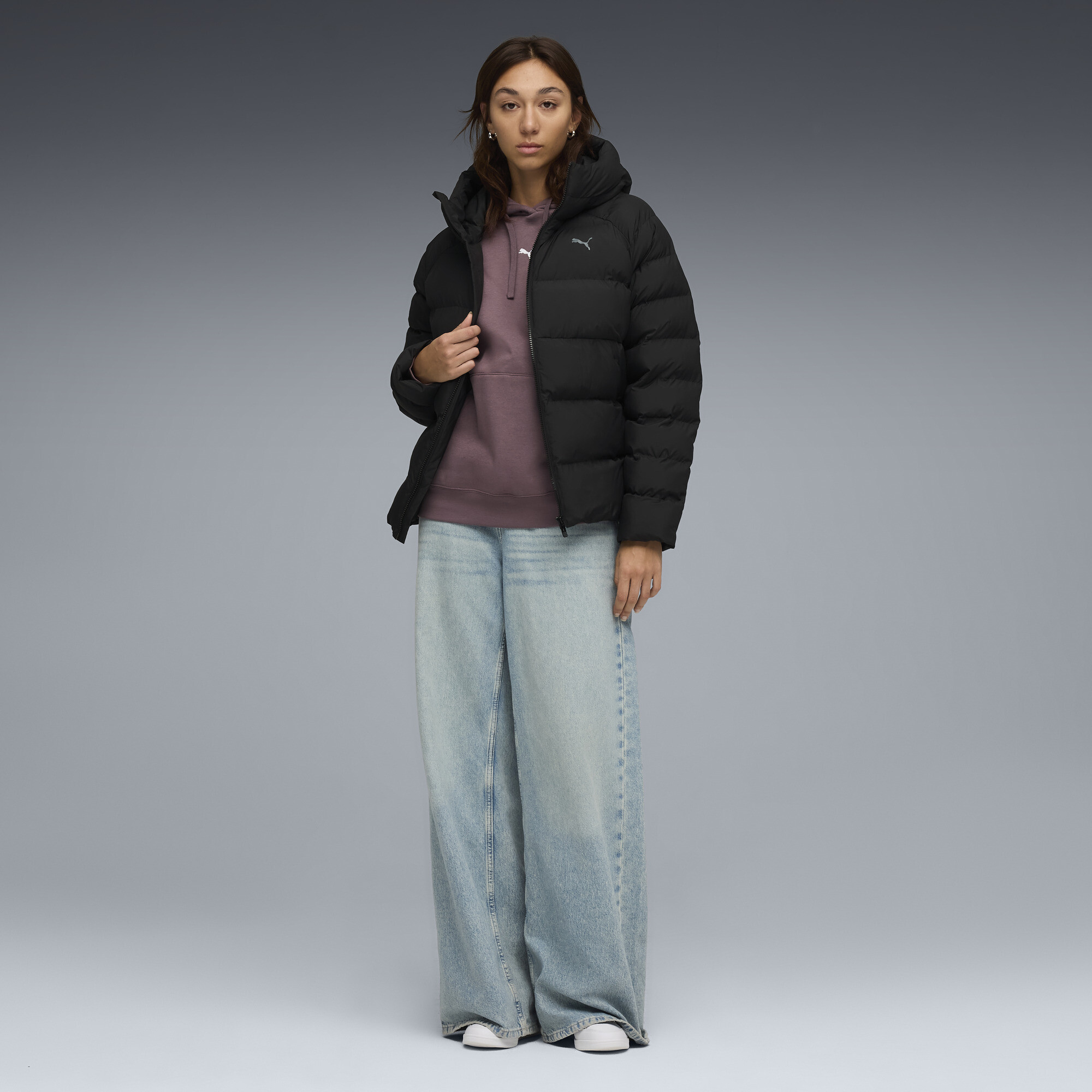 PUMA Mono jack met capuchon voor Dames, Zwart, Maat L thumbnail 4