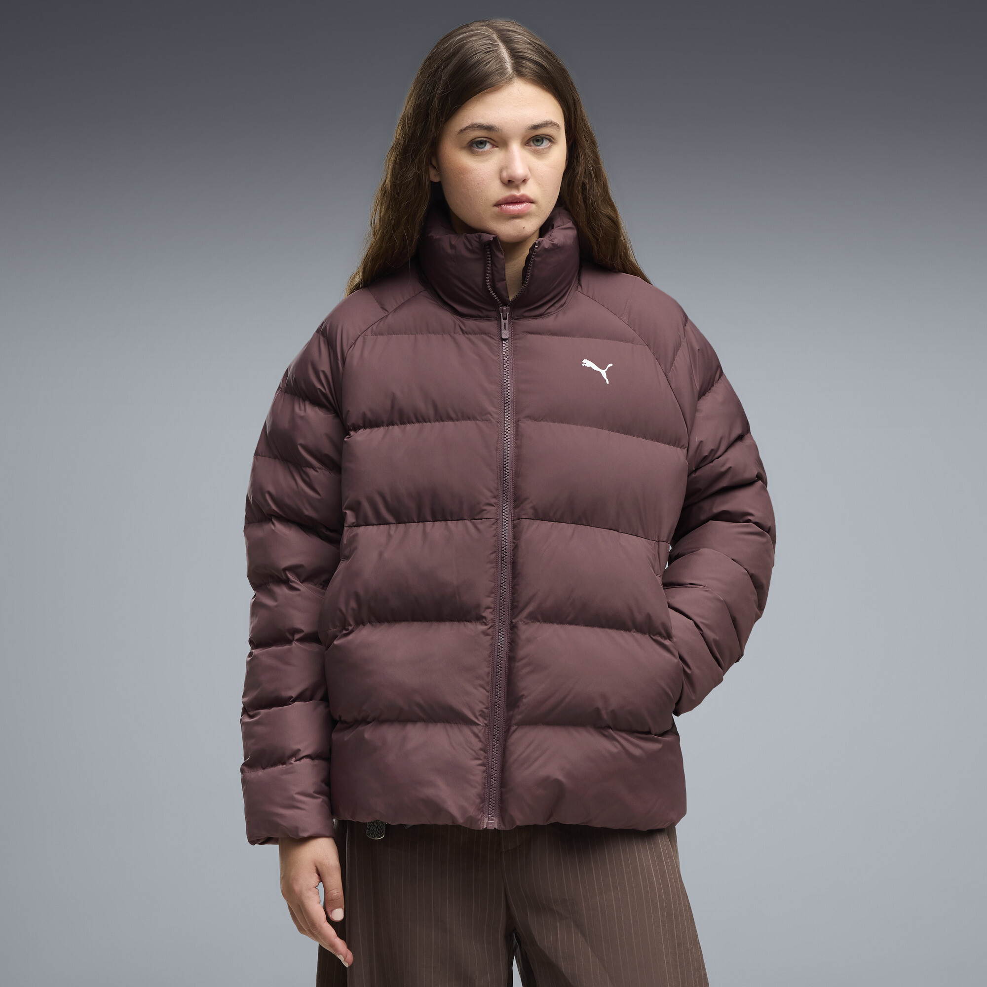 PUMA Mono Jacke Damen, Kleidung, Braun, M
