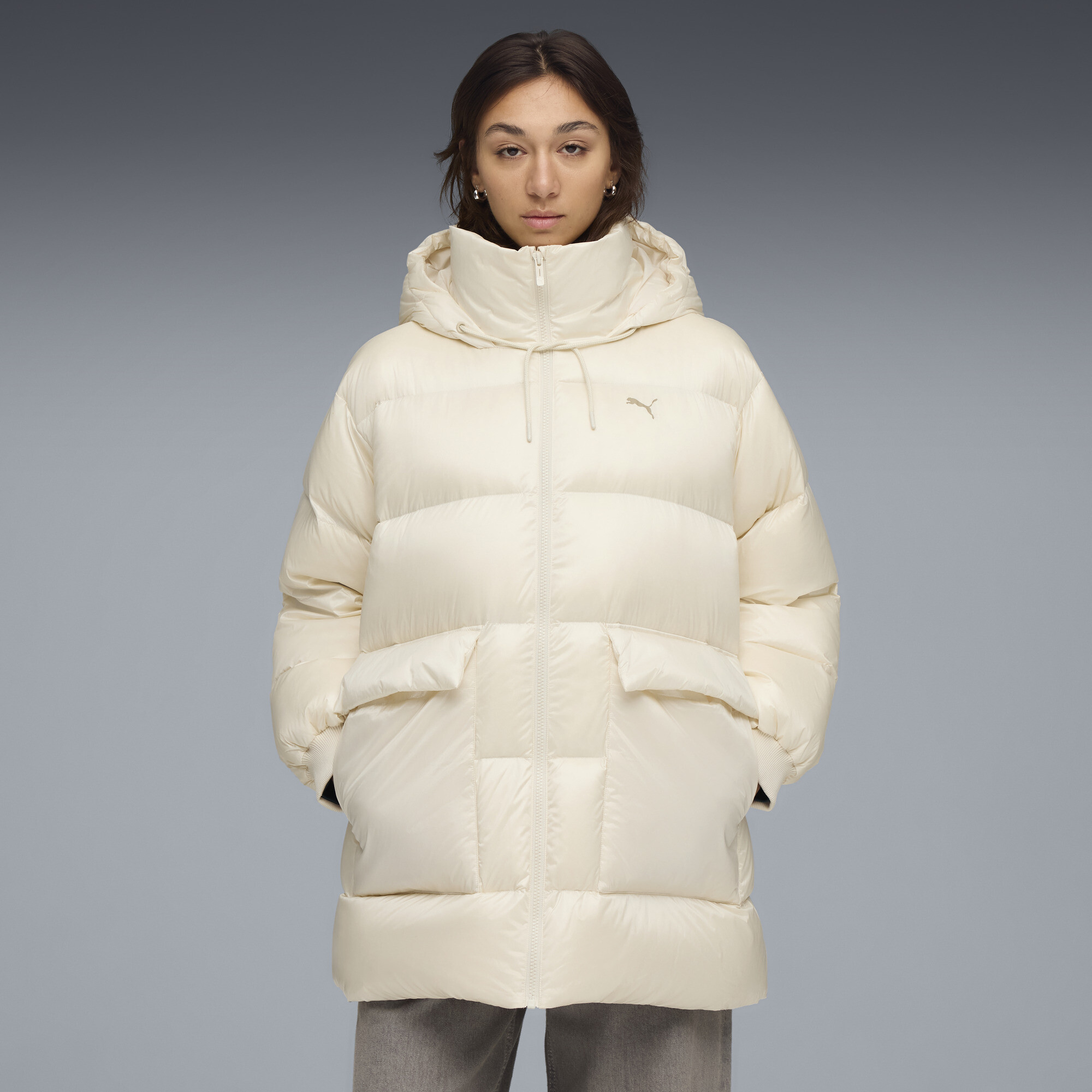 ジャケット・アウター FIFTEEN LOVE ~NKzip white~ (U:nity size) Пуховик Style Hooded Down Jacket Women | Цвет: Белый | Alpine Snow
