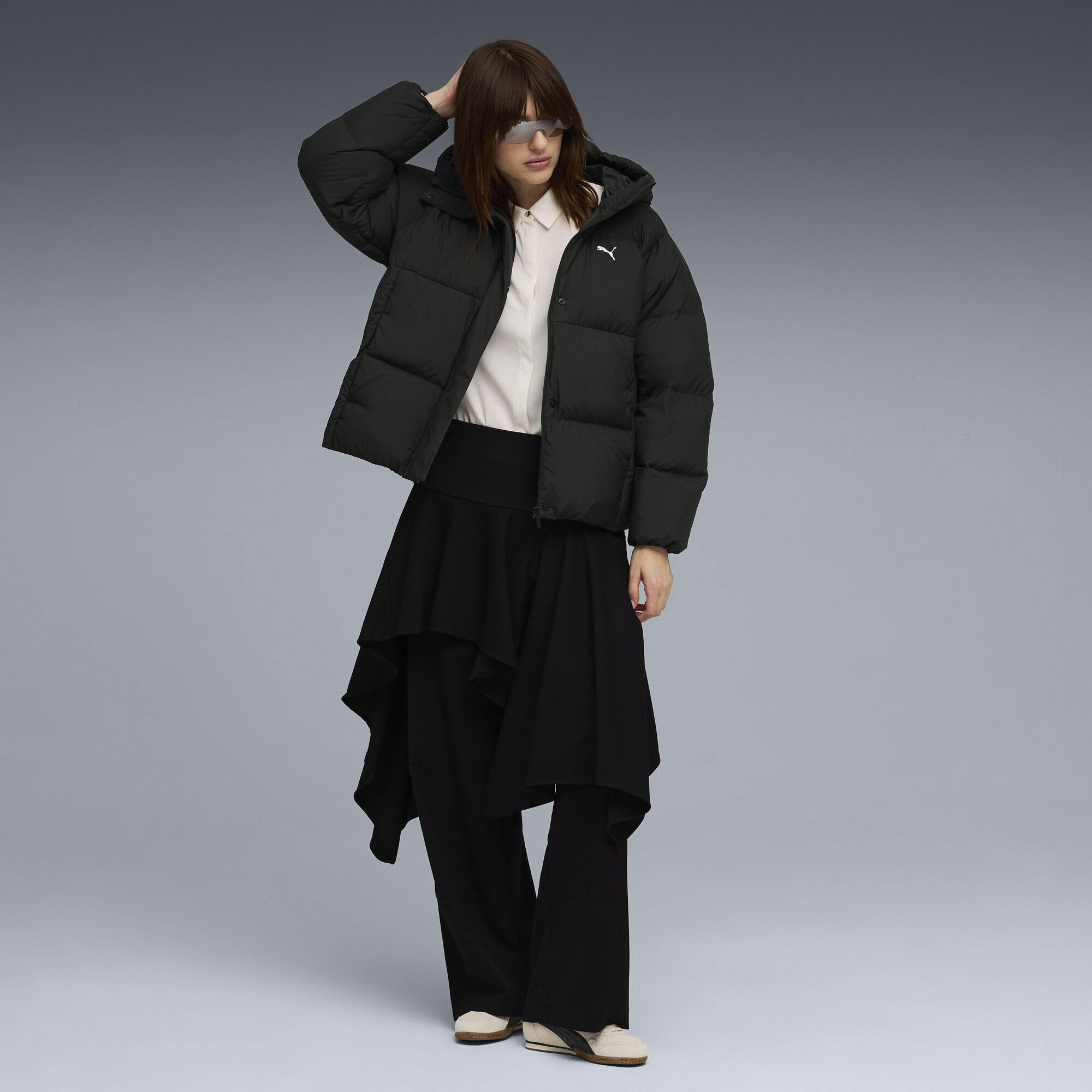 PUMA Donzen pufferjack met capuchon voor Dames, Zwart, Maat L thumbnail 4