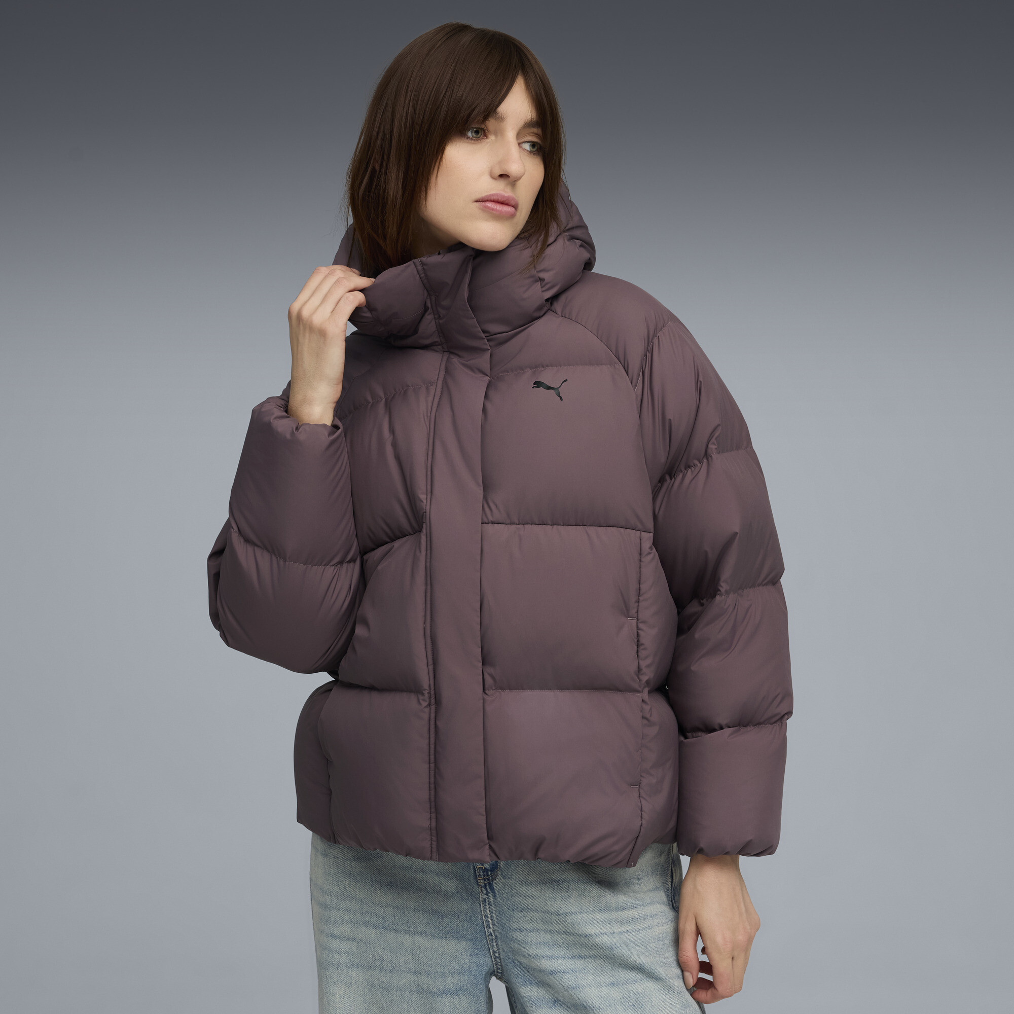 Пуховик Hooded Down Puffer Jacket Women | Цвет: Фиолетовый