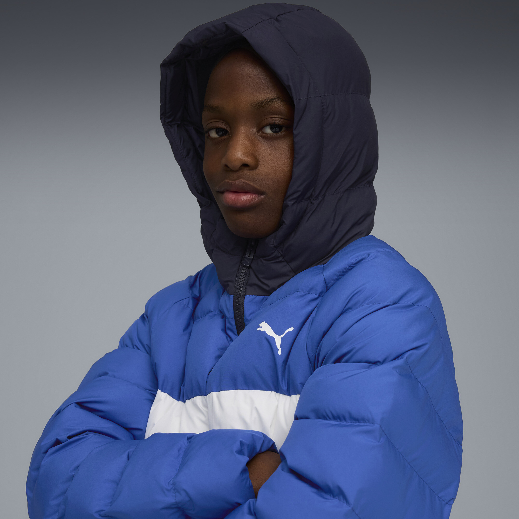 PUMA Outerwear Big Kids' Hooded Puffer Jacket - Picture 11 of 12