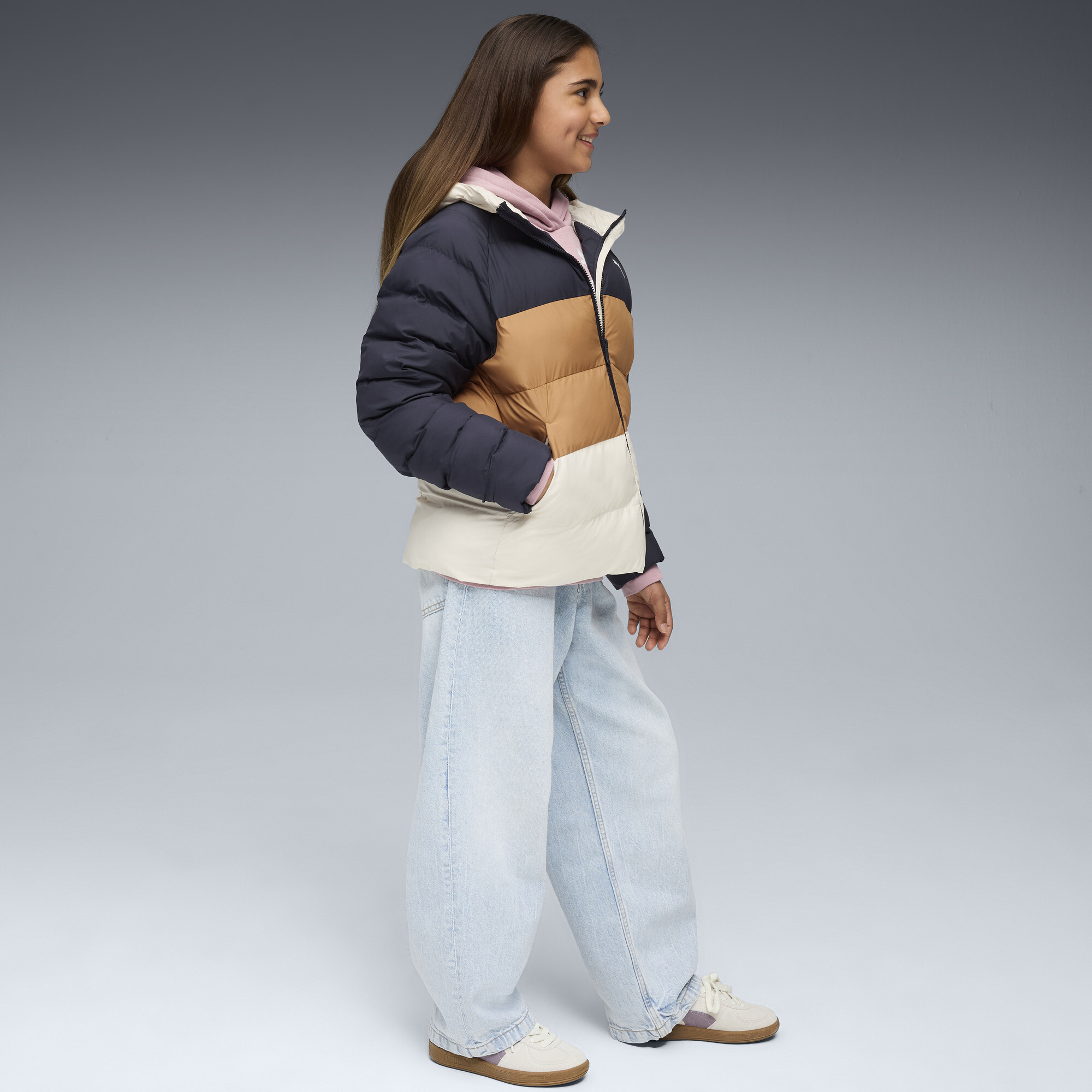 PUMA Pufferjack met capuchon, Blauw, Maat 15-16Y thumbnail 5