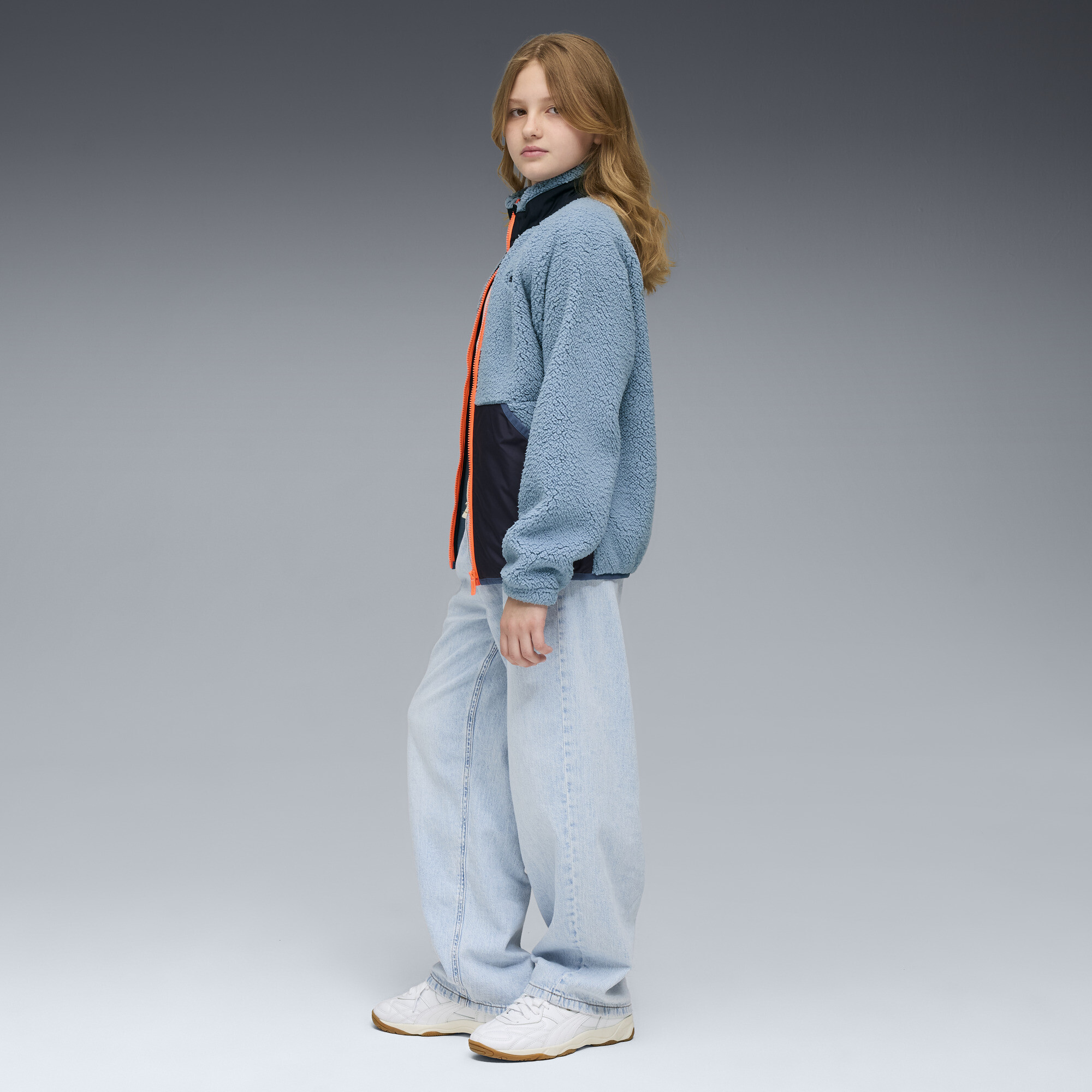 PUMA Hybride sherpajack, Blauw, Maat 7-8Y thumbnail 5