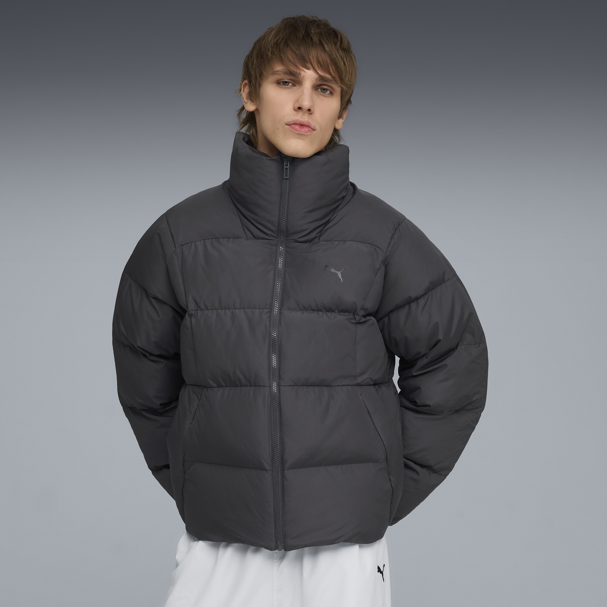 Puma Synthetic Puffer Jacket Men In Gray