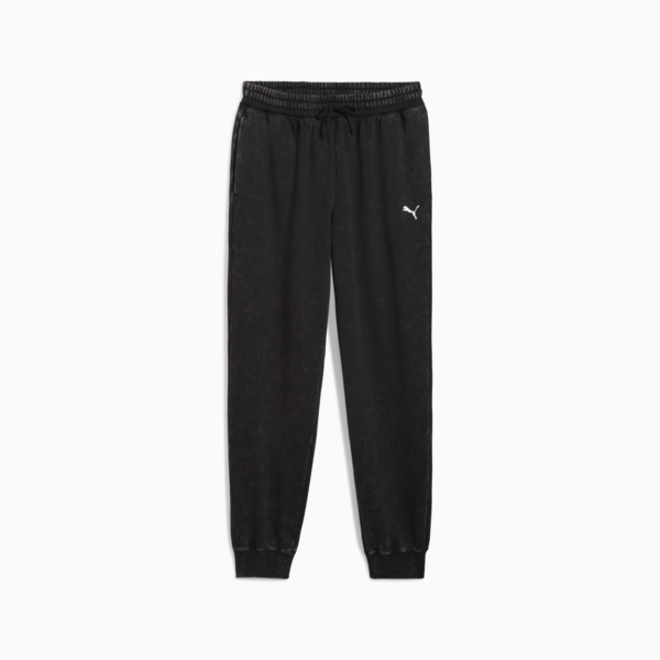 Essentials Elevated Relaxed Wash Sweatpants Men, PUMA Black, large-ZAF
