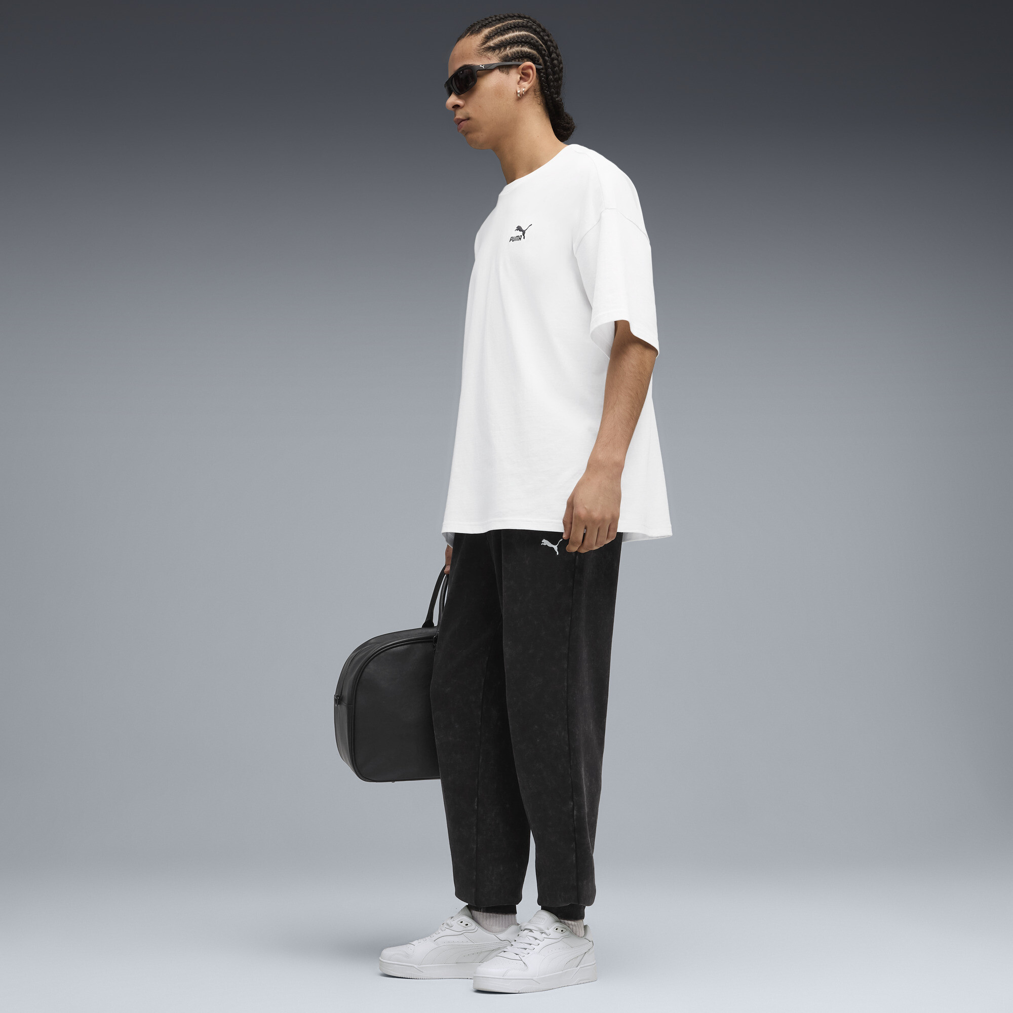 PUMA Essentials Elevated relaxte verwassen joggingbroek voor Heren, Zwart, Maat M thumbnail 4