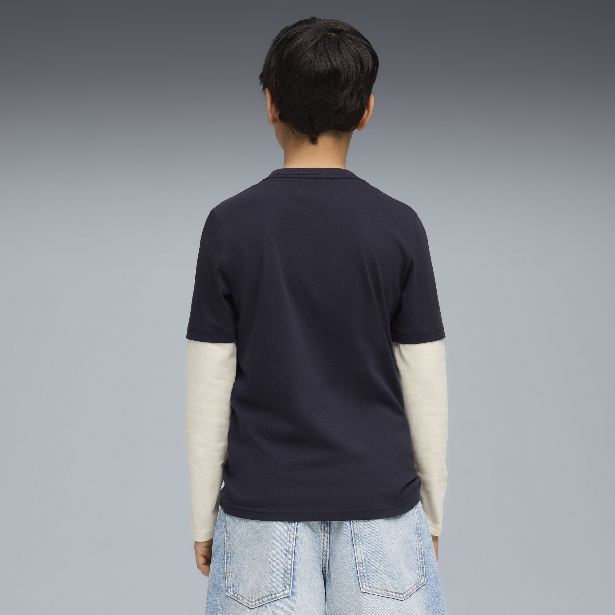 PUMA MID90s gelaagde top met lange mouwen voor Heren, Blauw, Maat 15-16Y thumbnail 3