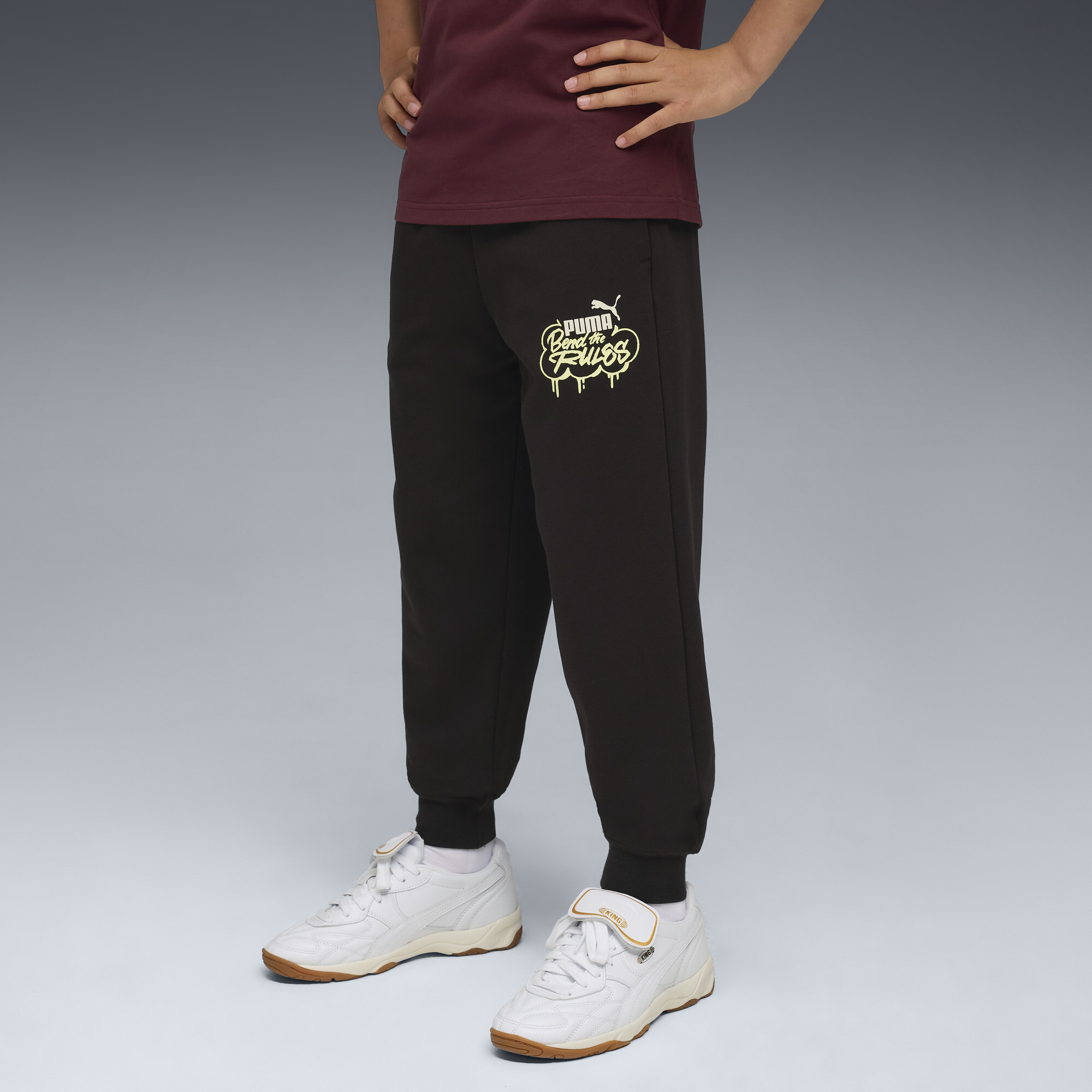 PUMA MID90s sweatpant voor Heren, Zwart, Maat 11-12Y thumbnail 4