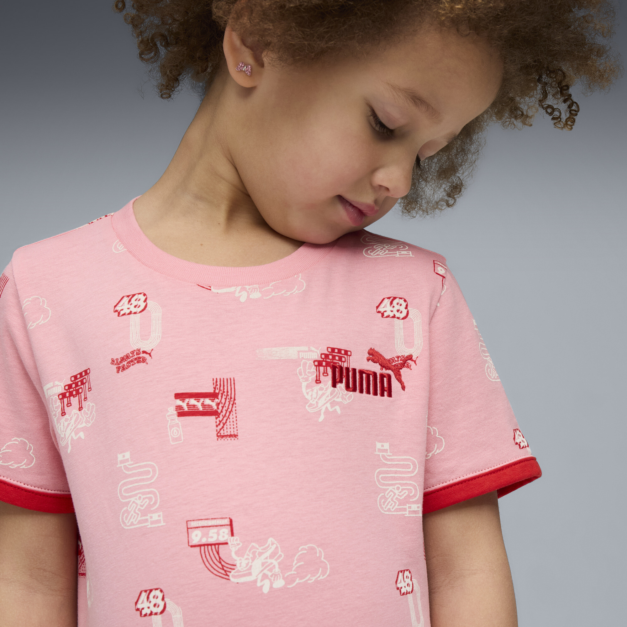 PUMA Little Runners T-shirt, Roze, Maat 2-3Y thumbnail 4