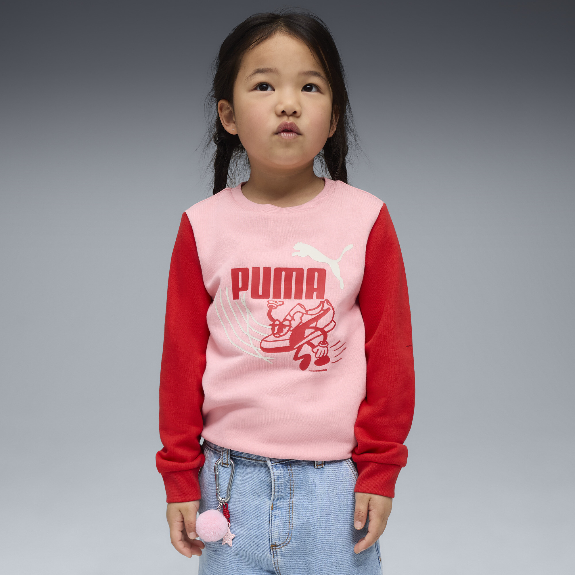 PUMA Little Runners Crew, Roze, Maat 6-7Y thumbnail 5