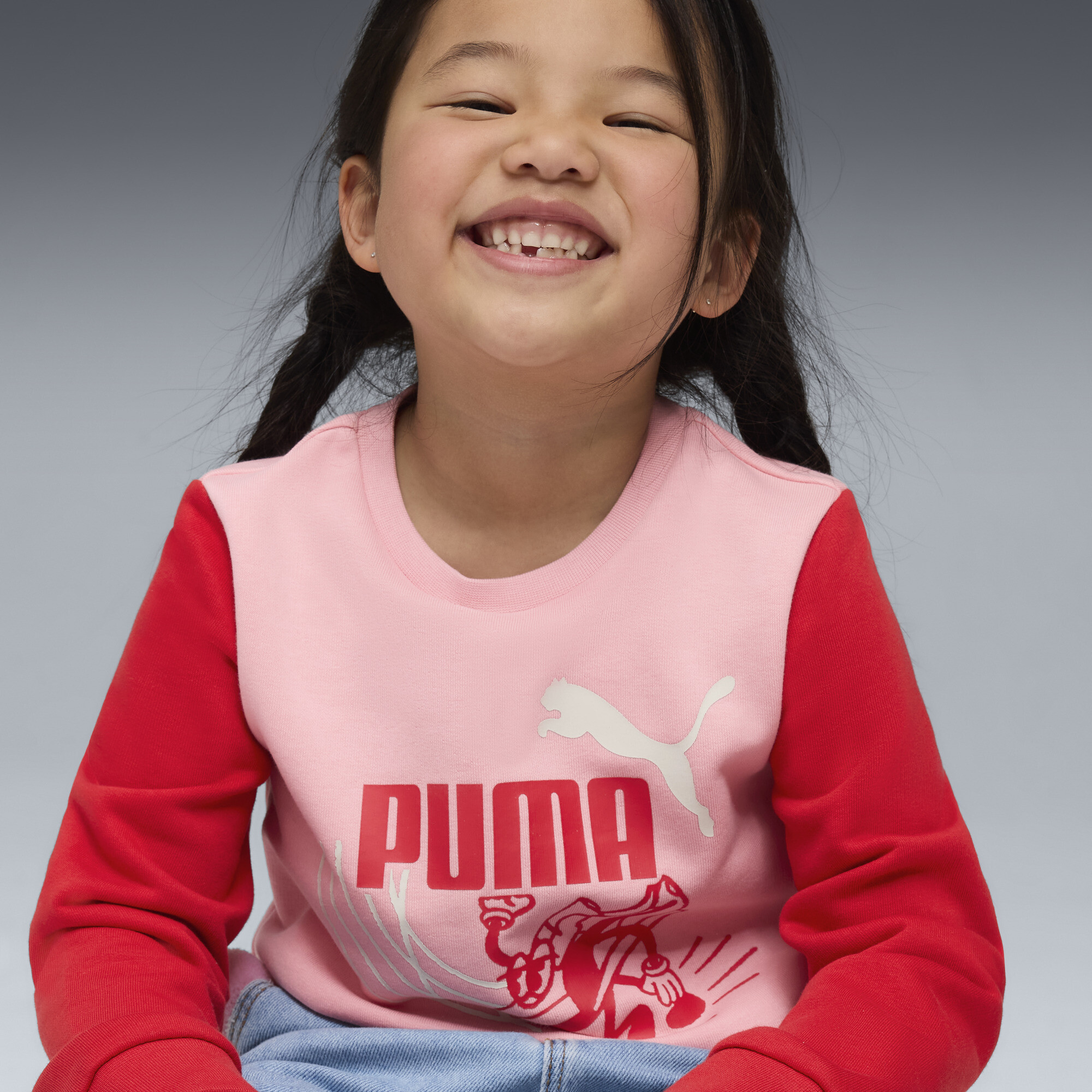 PUMA Little Runners Crew, Roze, Maat 6-7Y thumbnail 4