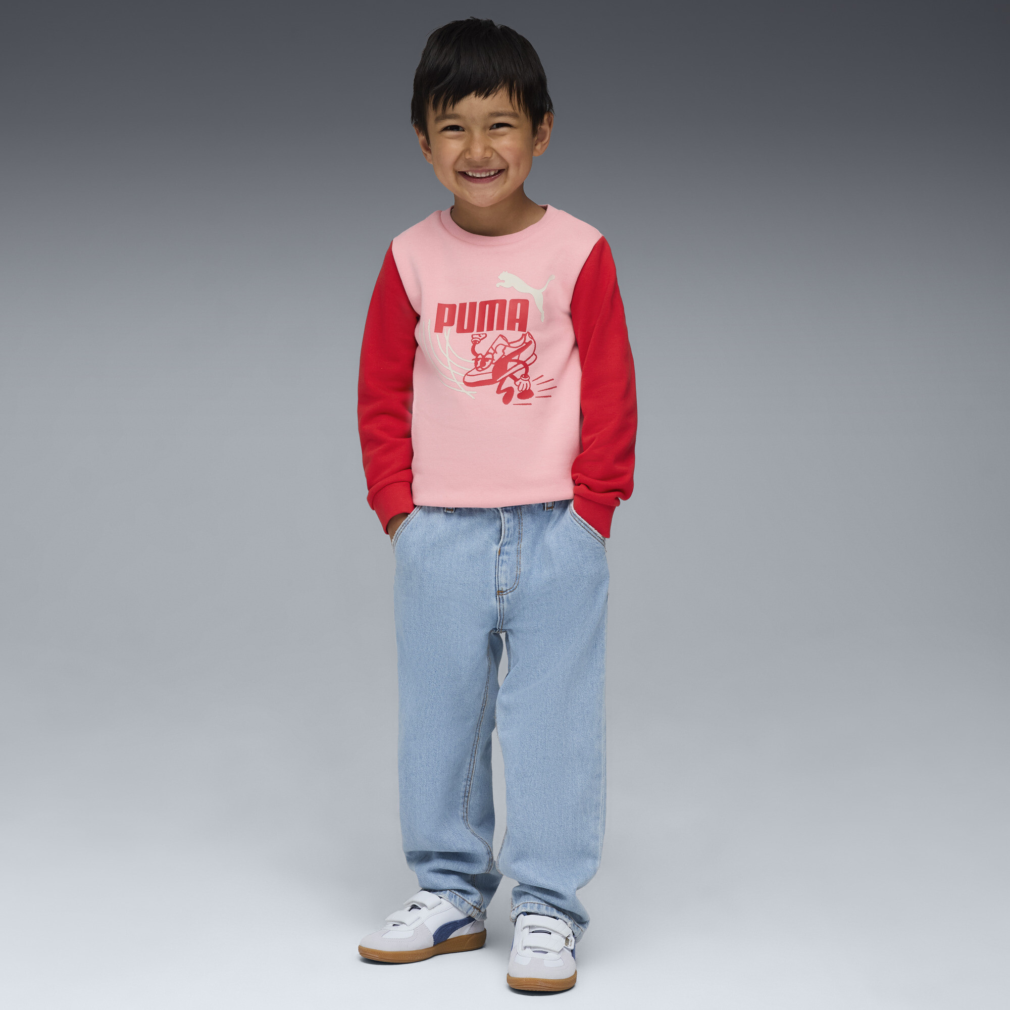 PUMA Little Runners Crew, Roze, Maat 6-7Y thumbnail 3