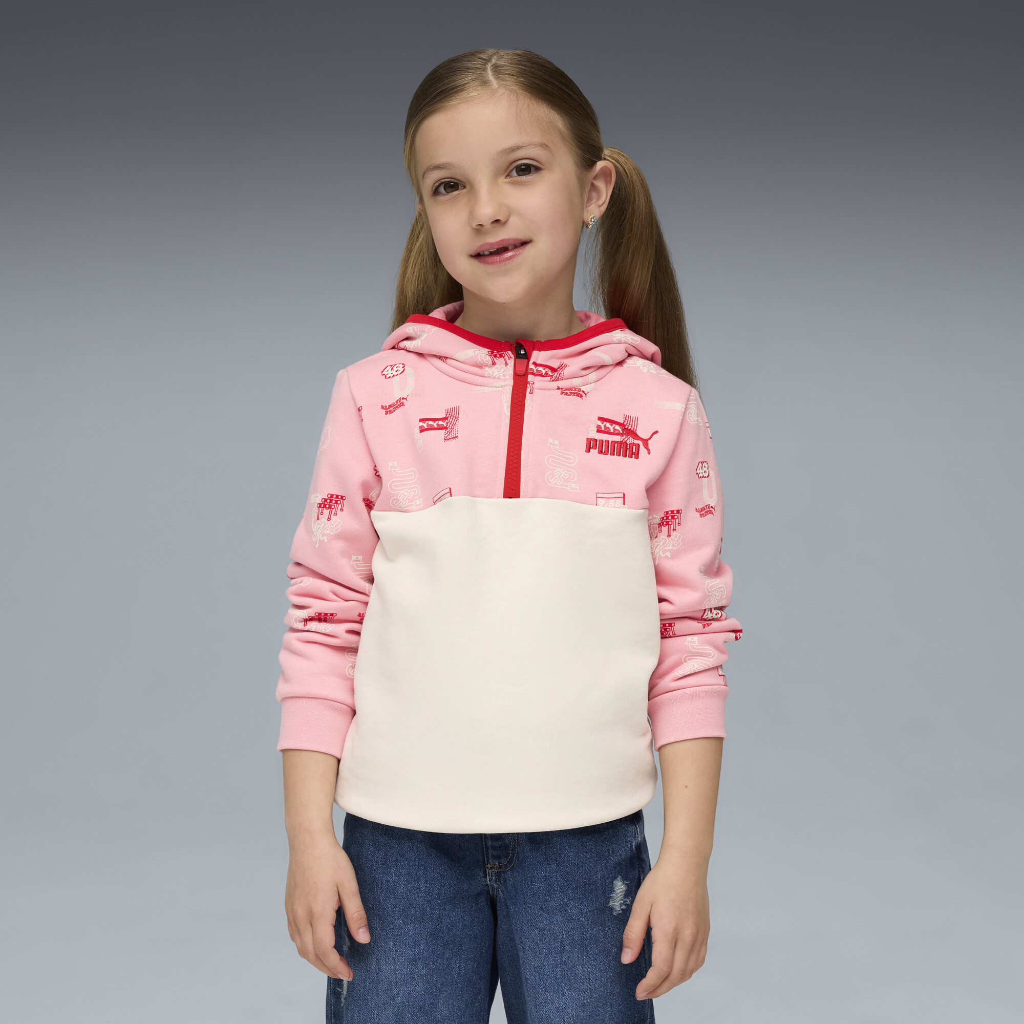 PUMA Little Runners hoodie met halve rits, Maat 2-3Y thumbnail 5