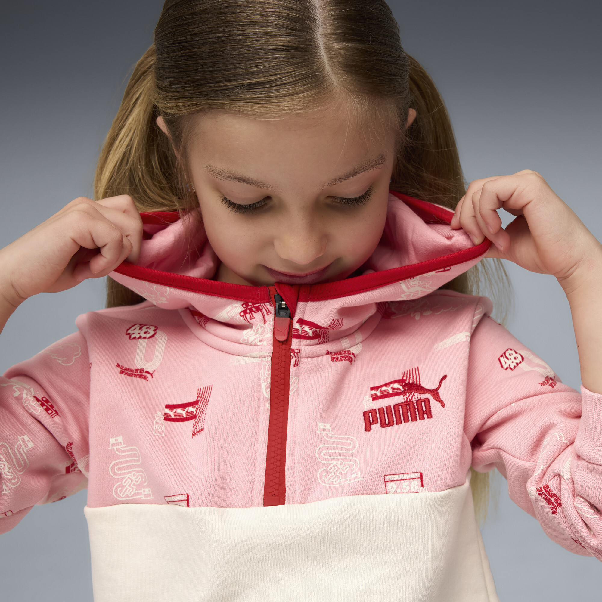 PUMA Little Runners hoodie met halve rits, Maat 2-3Y thumbnail 4