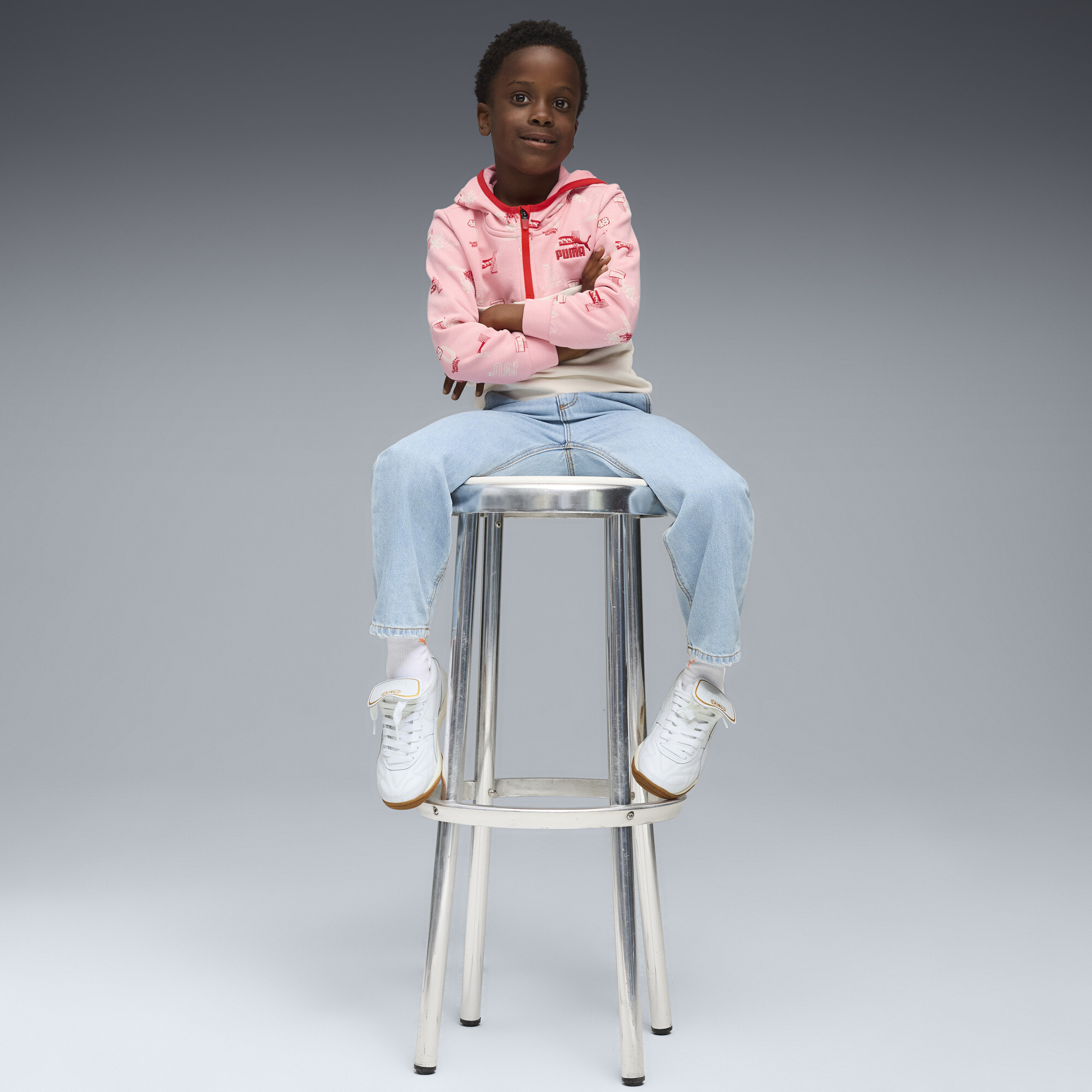 PUMA Little Runners hoodie met halve rits, Maat 2-3Y thumbnail 3