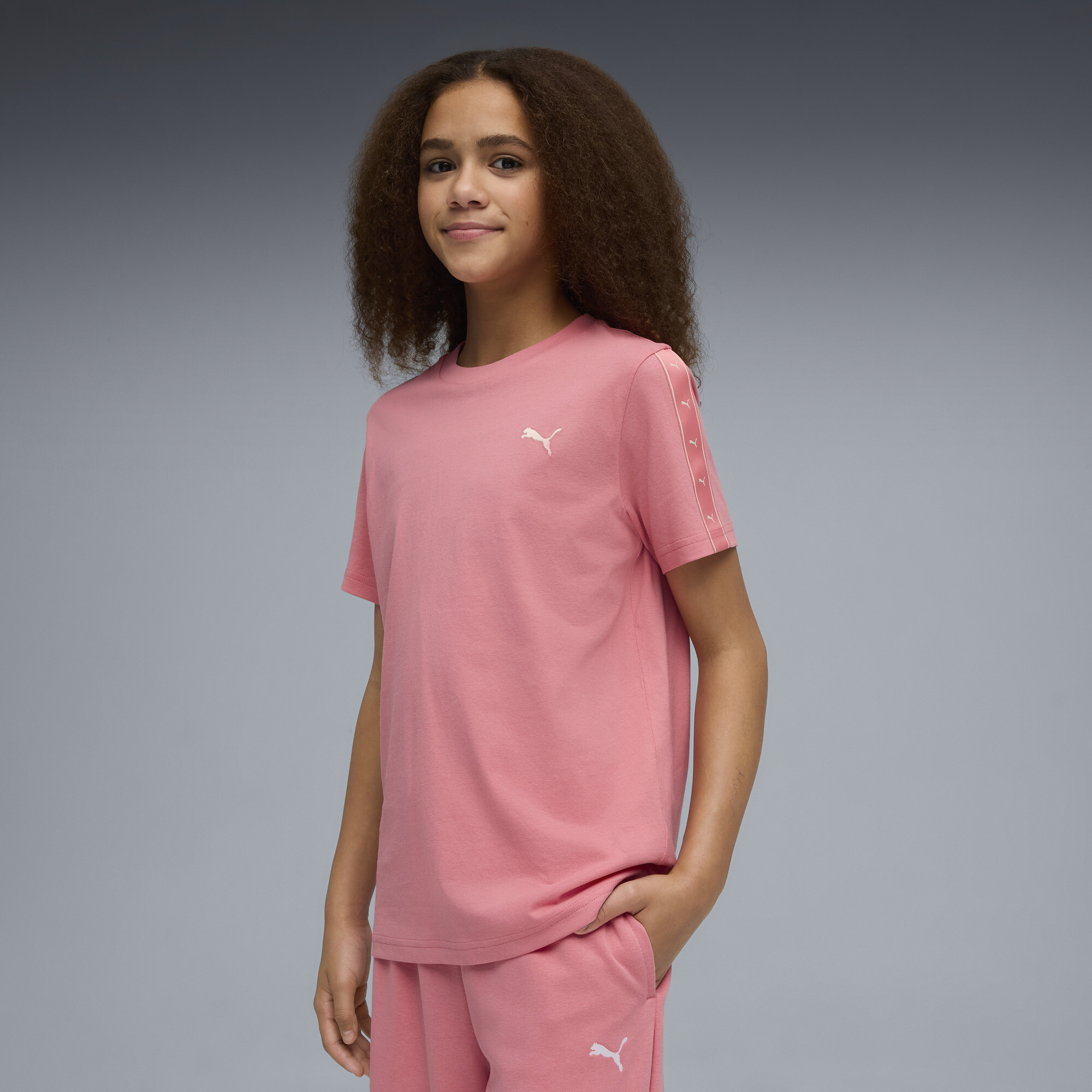 PUMA Essentials T-shirt met band voor Dames, Roze, Maat 11-12Y thumbnail 4