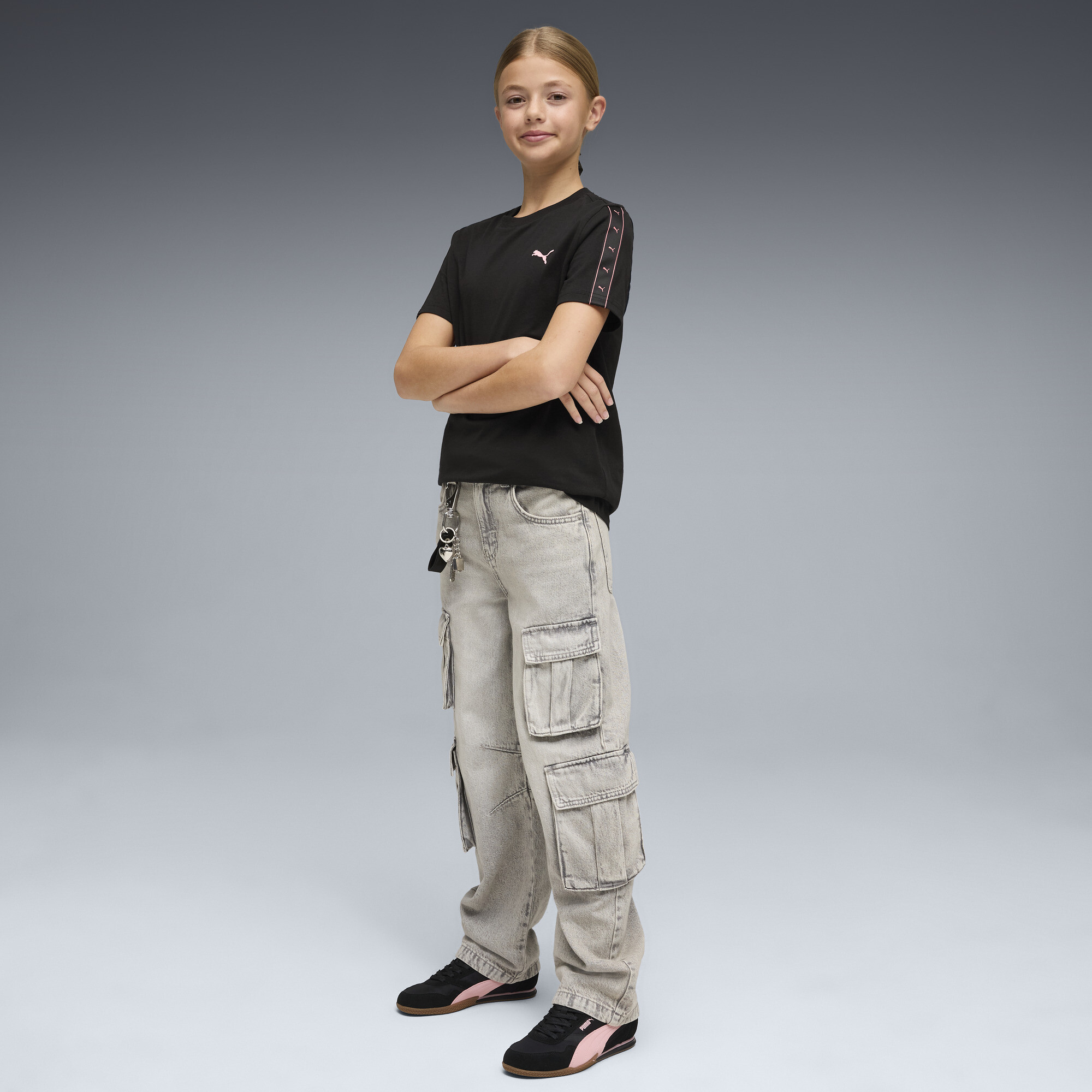 PUMA Essentials T-shirt met band voor Dames, Zwart, Maat 9-10Y thumbnail 2