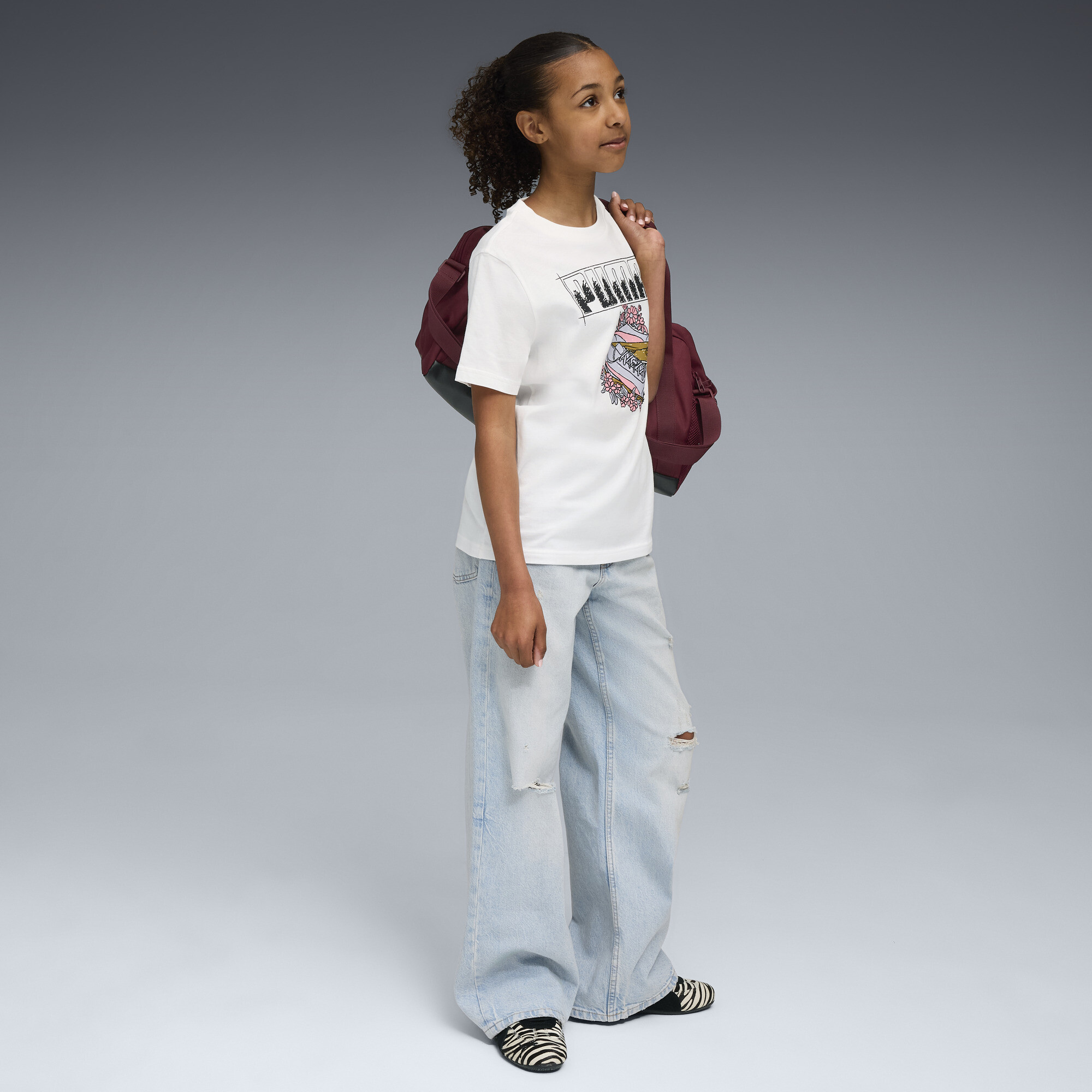 PUMA Graphic Sneaker T-shirt voor Dames, Wit, Maat 140 thumbnail 4