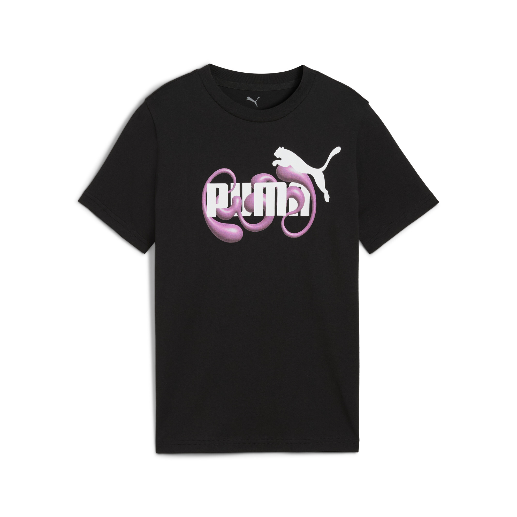 PUMA Graphic No. 1 Logo T-shirt voor Dames, Zwart, Maat 9-10Y thumbnail 3