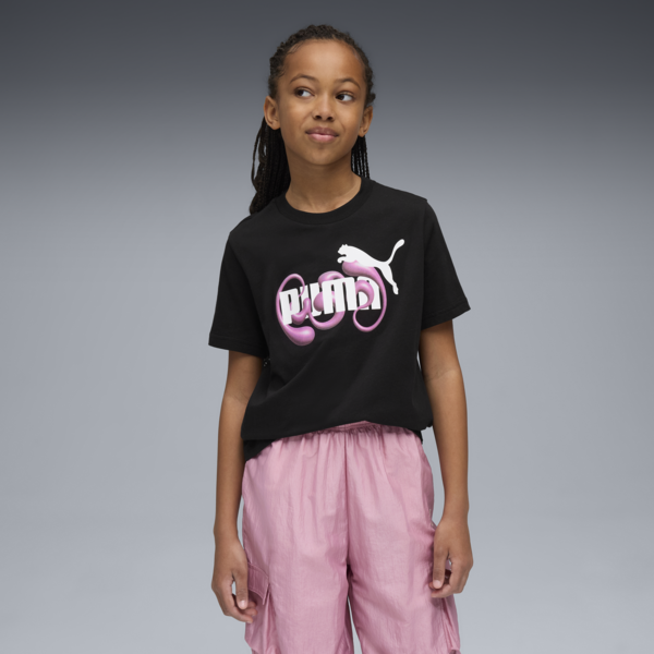 Graphic No. 1 Logo Tee Youth, PUMA Black, large-MEX