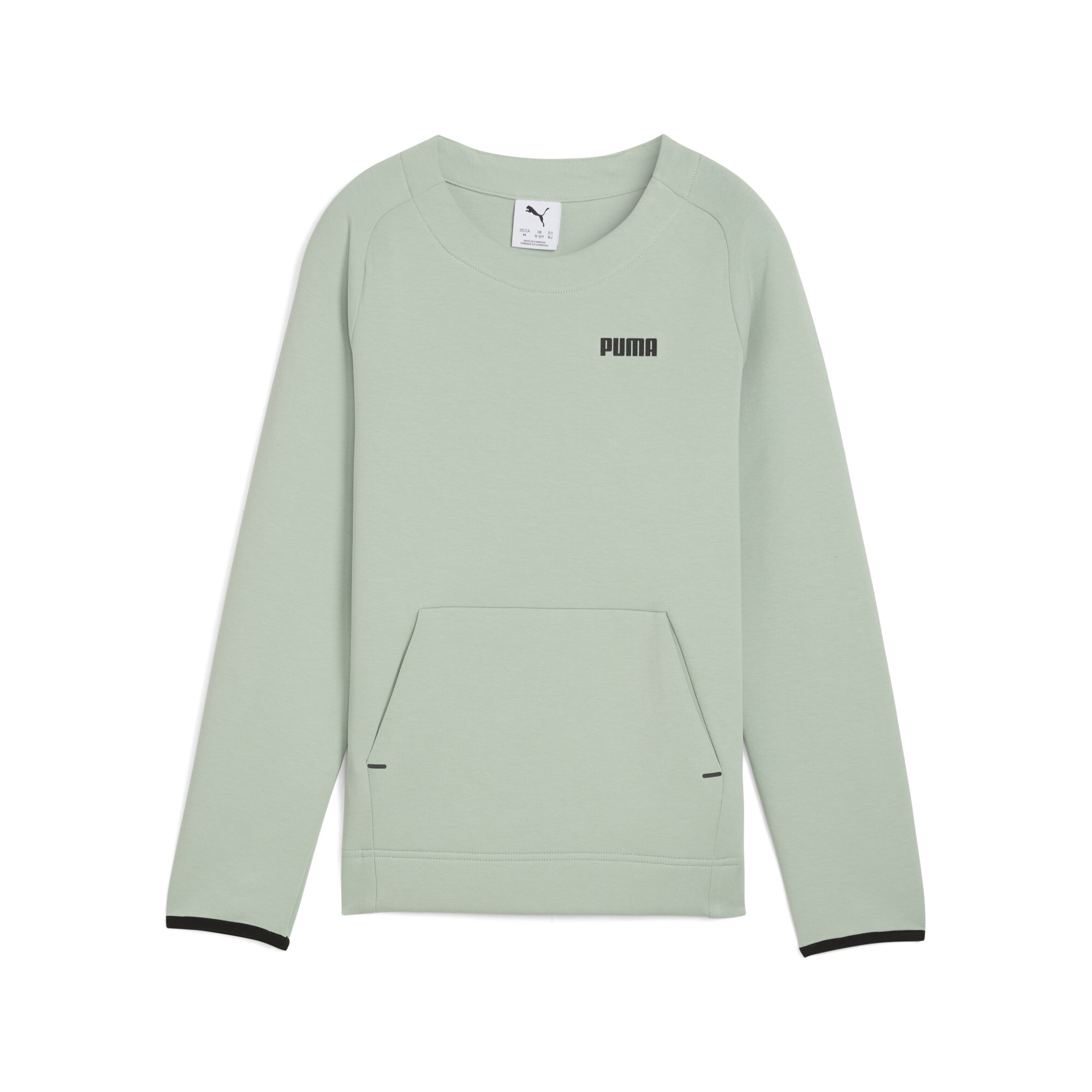 Puma Spacer Sweatshirt Teenager Für Herren Für Damen Für Kinder | Mit Plain | Green Fog | Größe: 9-10Y