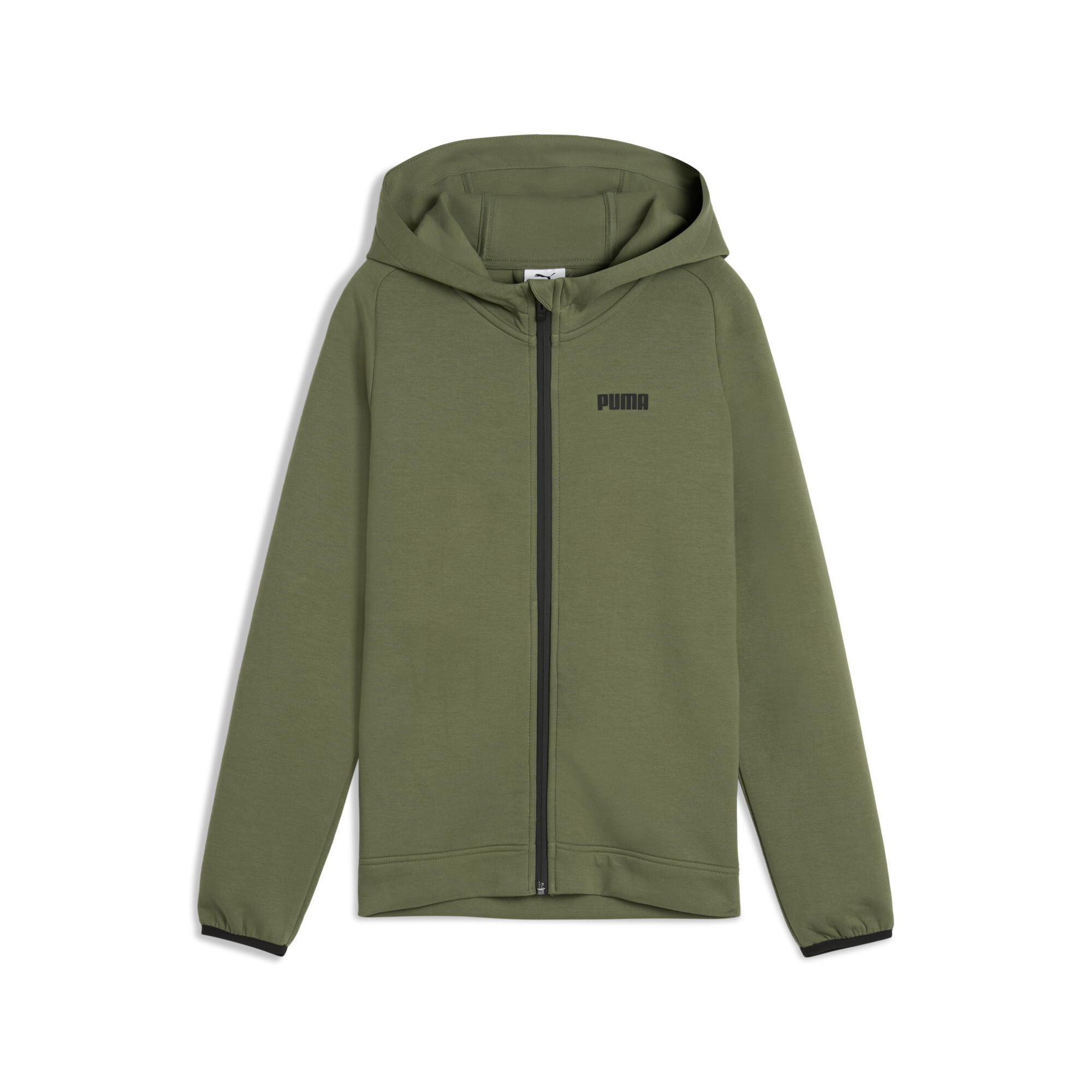PUMA Spacer hoodie met rits voor Heren, Groen, Maat 11-12Y