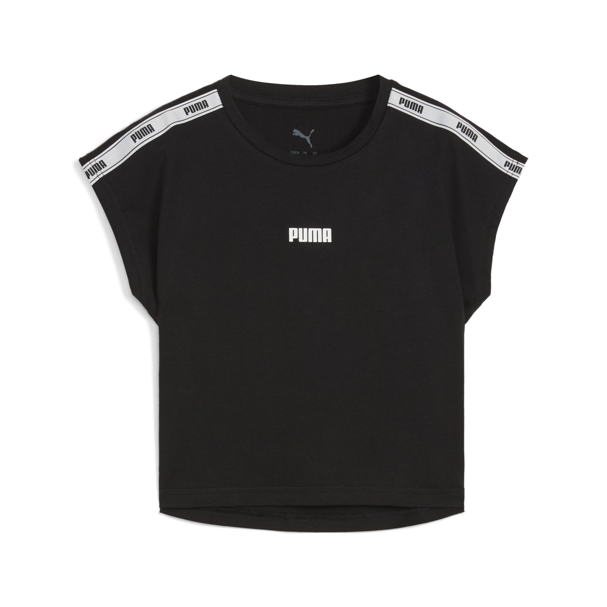 Puma Tape T-Shirt 2.0 Teenager Für Damen Für Kinder | Mit Plain | Black | Größe: 7-8Y