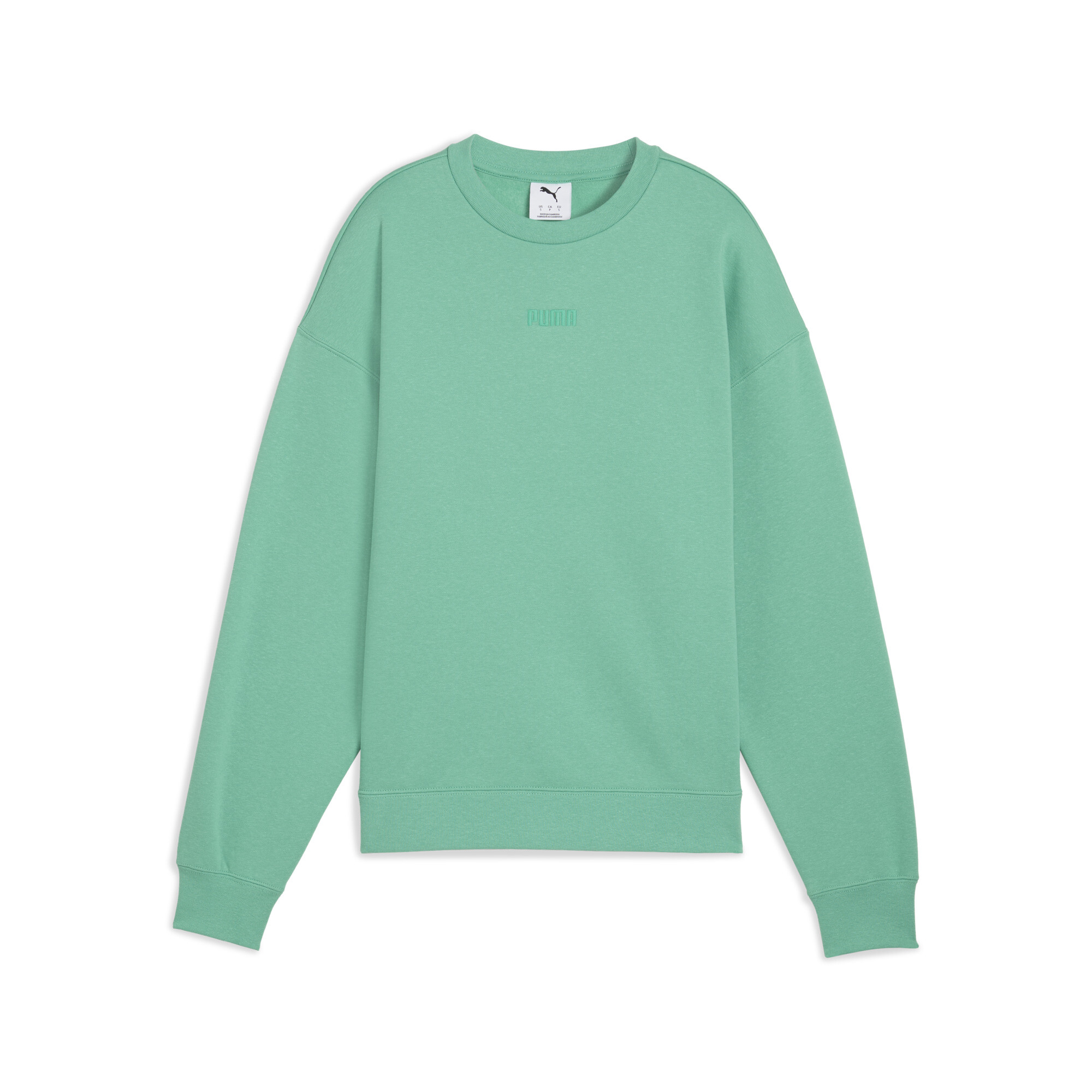 Puma Elevated Essentials Sweatshirt Comfort Damen | Mit Plain | Jade Frost | Größe: L