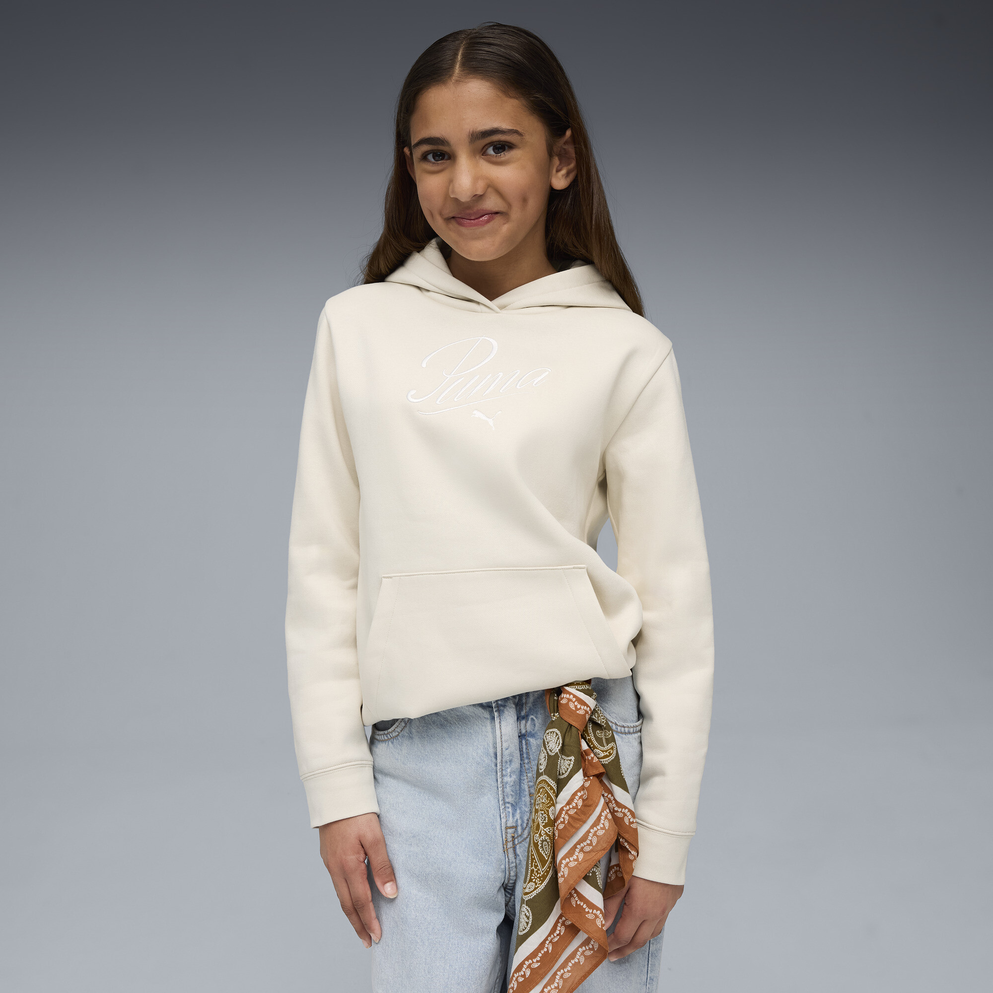 PUMA Essentials Script hoodie voor Dames, Maat 9-10Y thumbnail 4