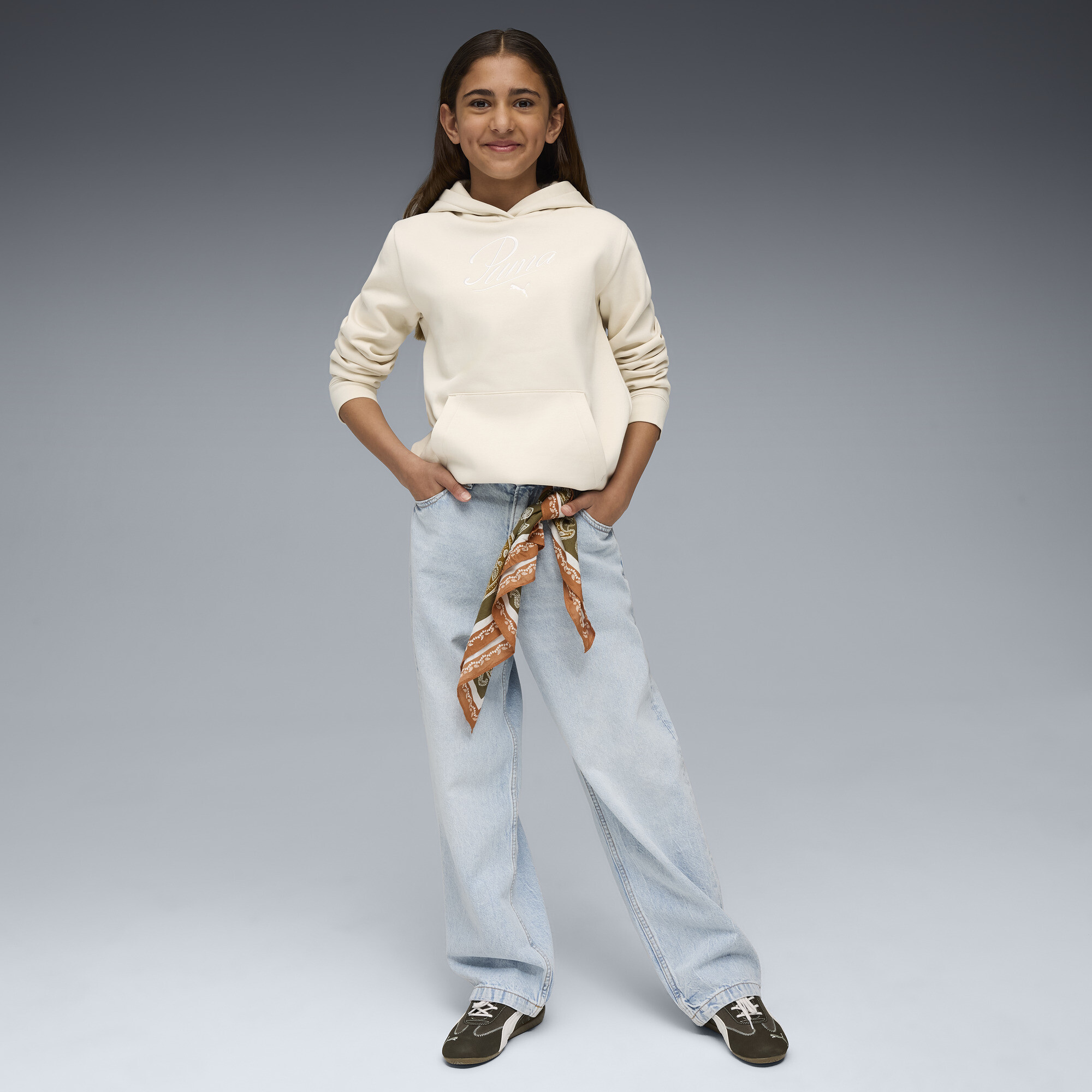 PUMA Essentials Script hoodie voor Dames, Maat 9-10Y thumbnail 2