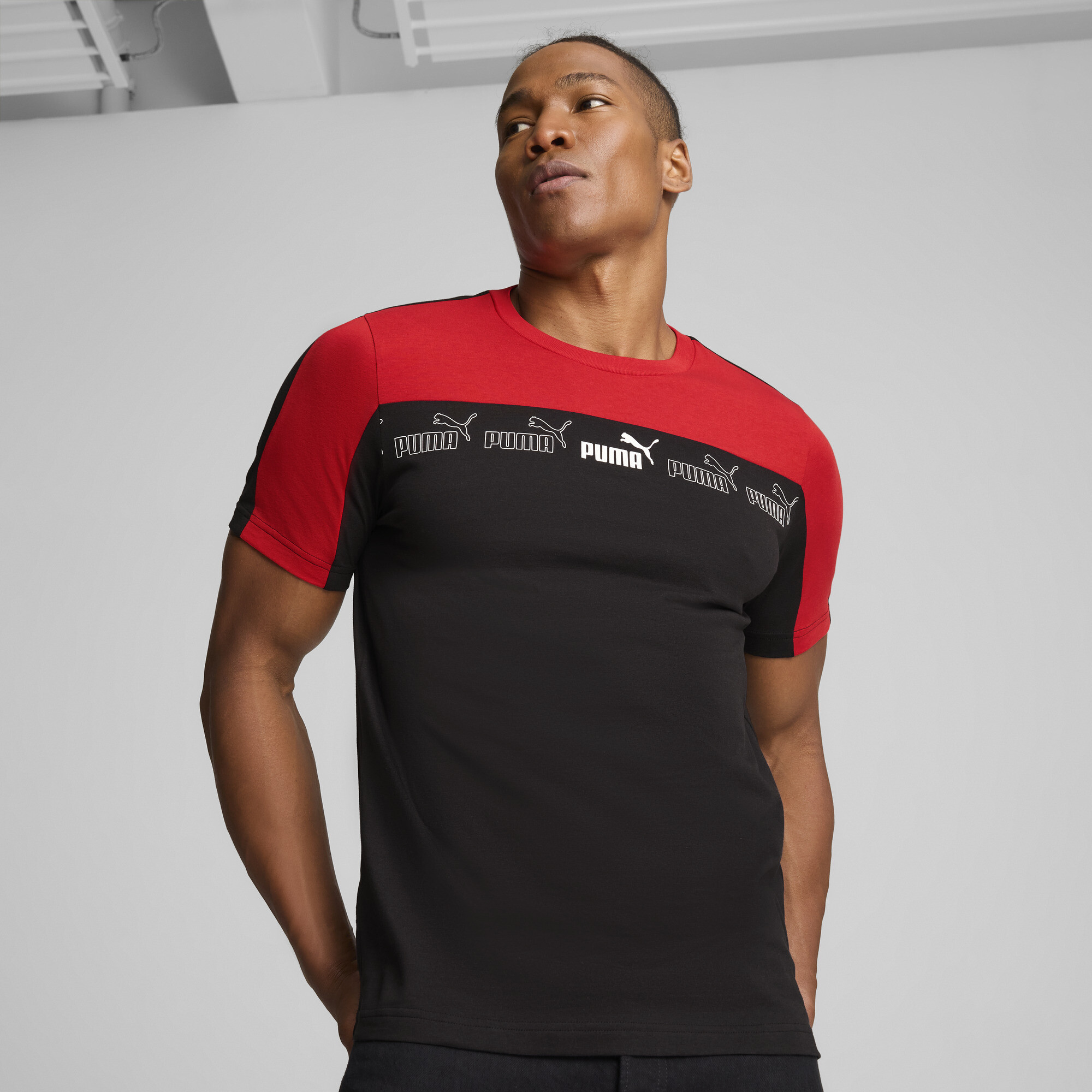 Puma Around The Block T-Shirt Herren | Mit Plain | Red | Größe: L