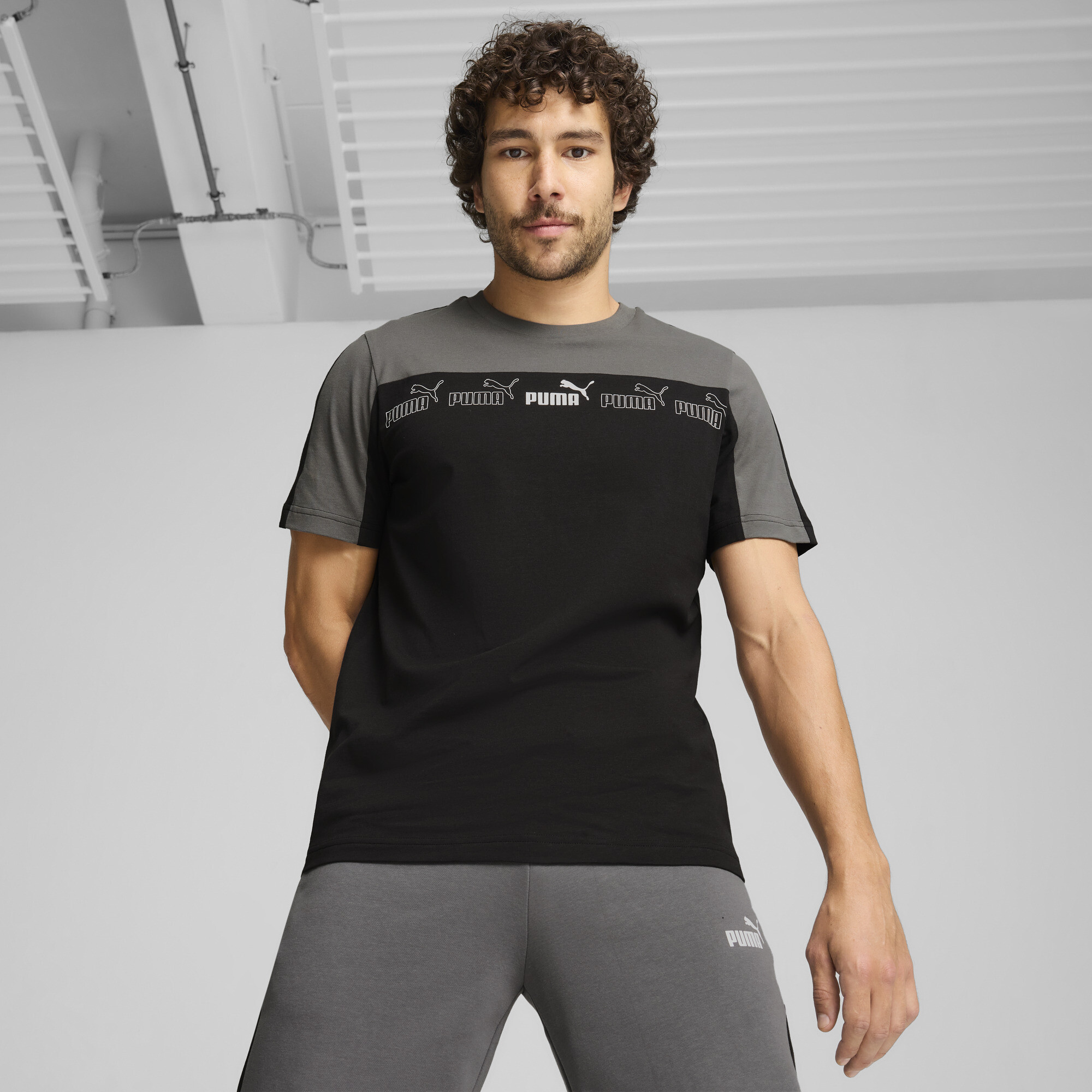 Puma Around The Block T-Shirt Herren | Mit Plain | Cool Dark Gray | Größe: XS