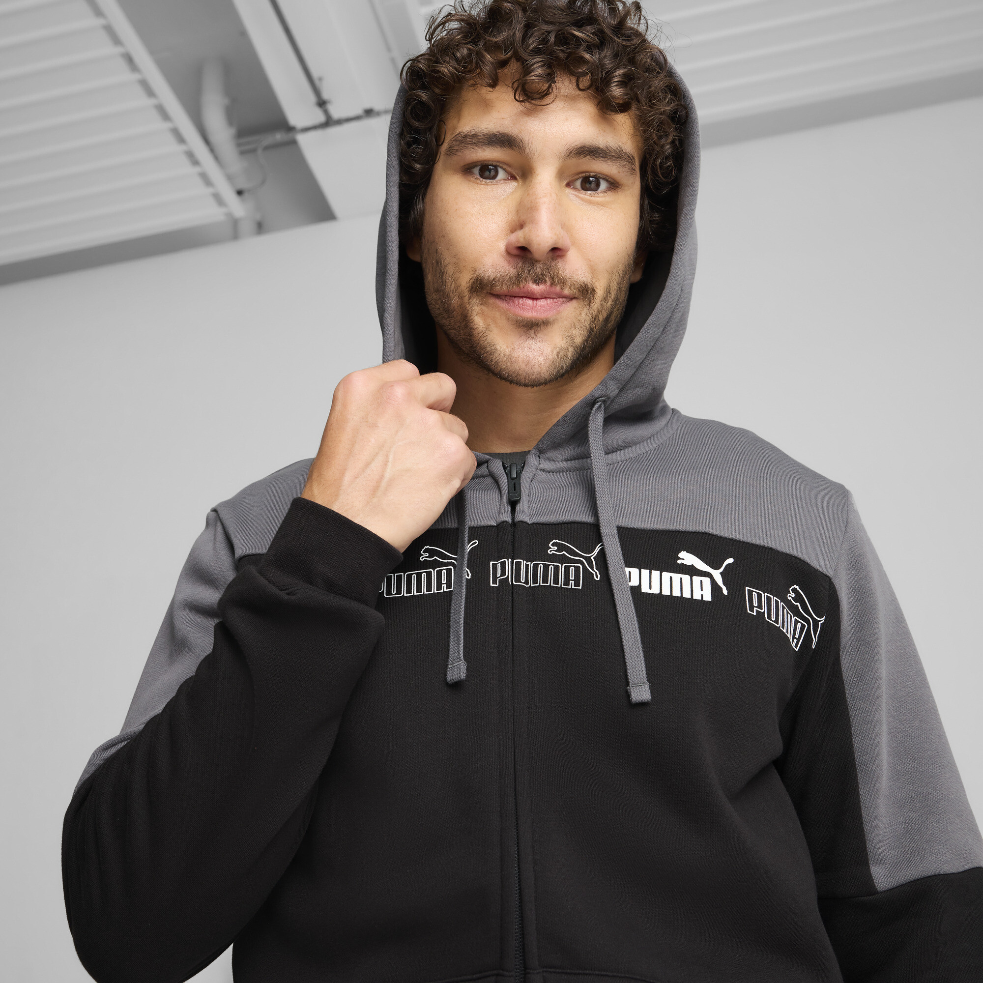 PUMA Around The Block hoodie met rits voor Heren, Grijs, Maat S thumbnail 7